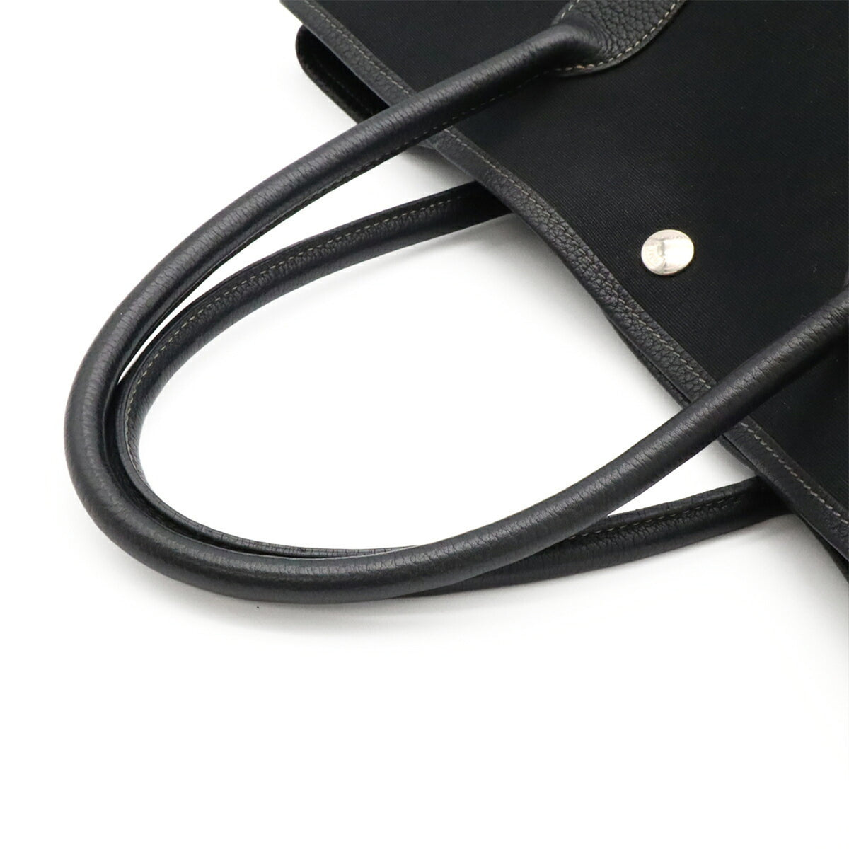 Hermes Black Toile Officier Shoulder Bag Tote Bag (Pre-Owned)