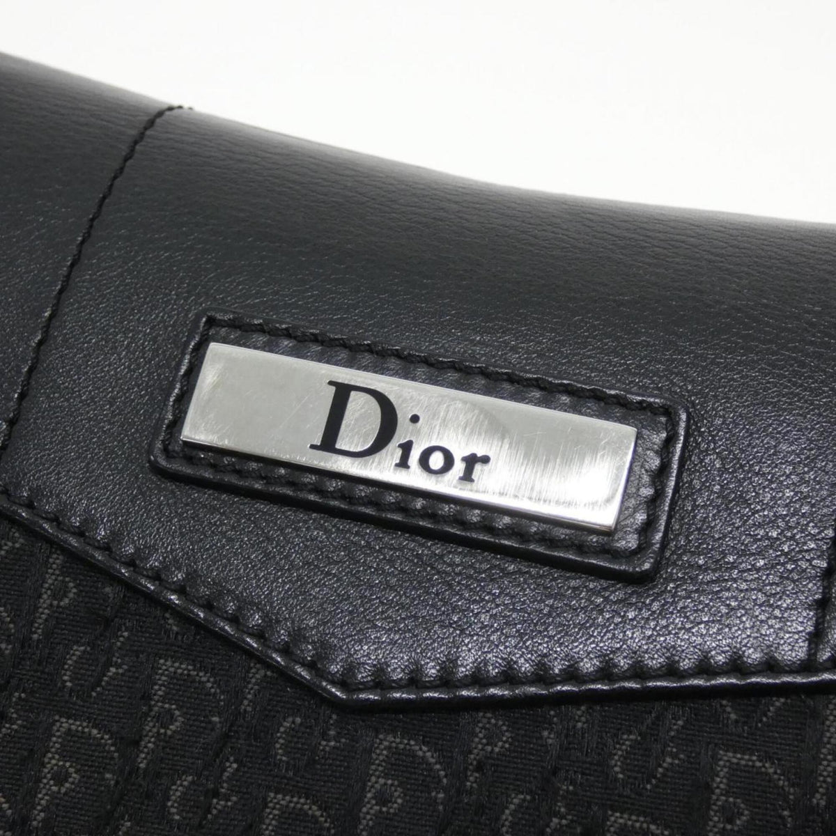 Christian Dior Black Canvas Leather Shoulder Bag (Pre-Owned)