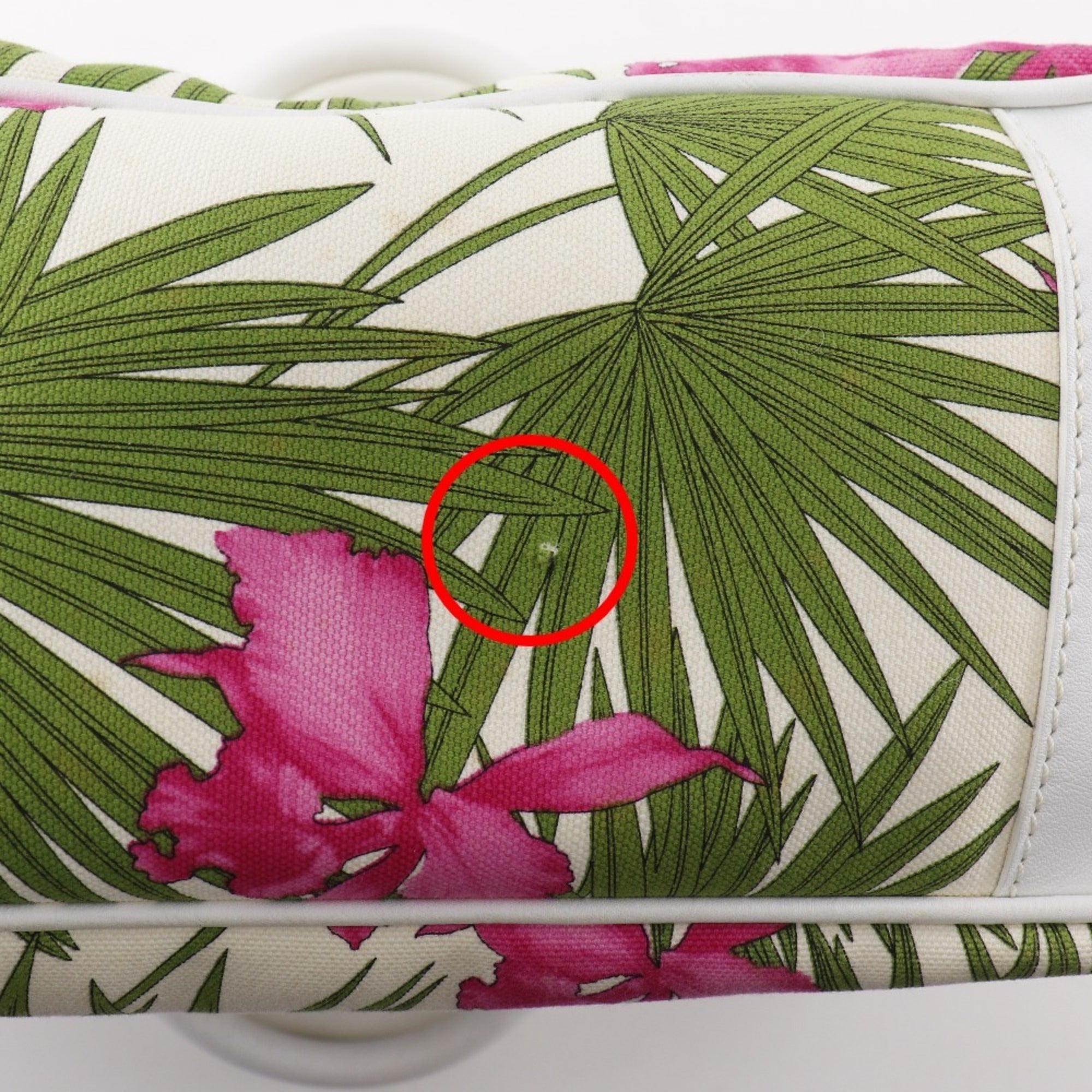Celine Boogie White Canvas Handbag (Pre-Owned)