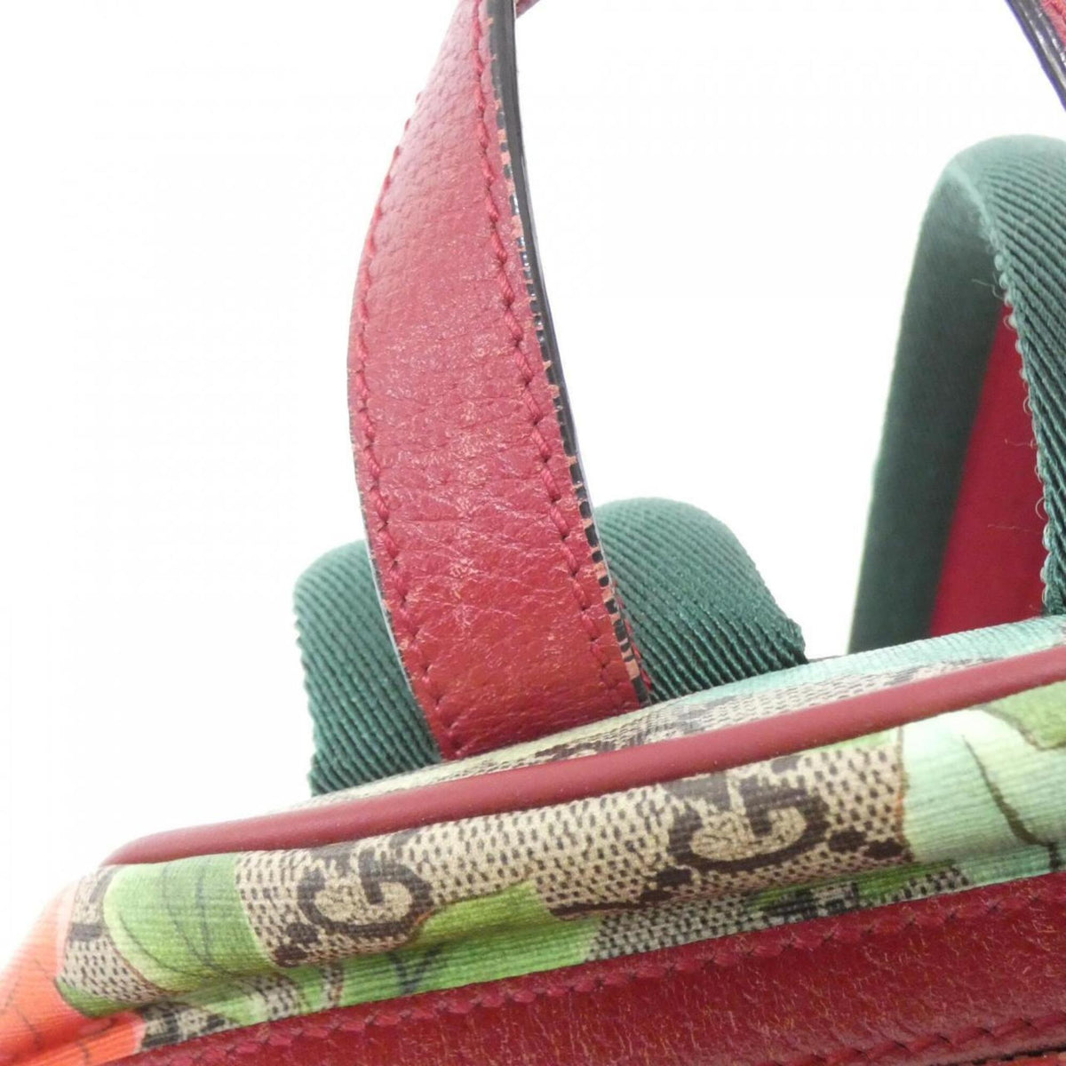 Gucci Beige Red Color Gg Supreme Canvas Backpack (Pre-Owned)
