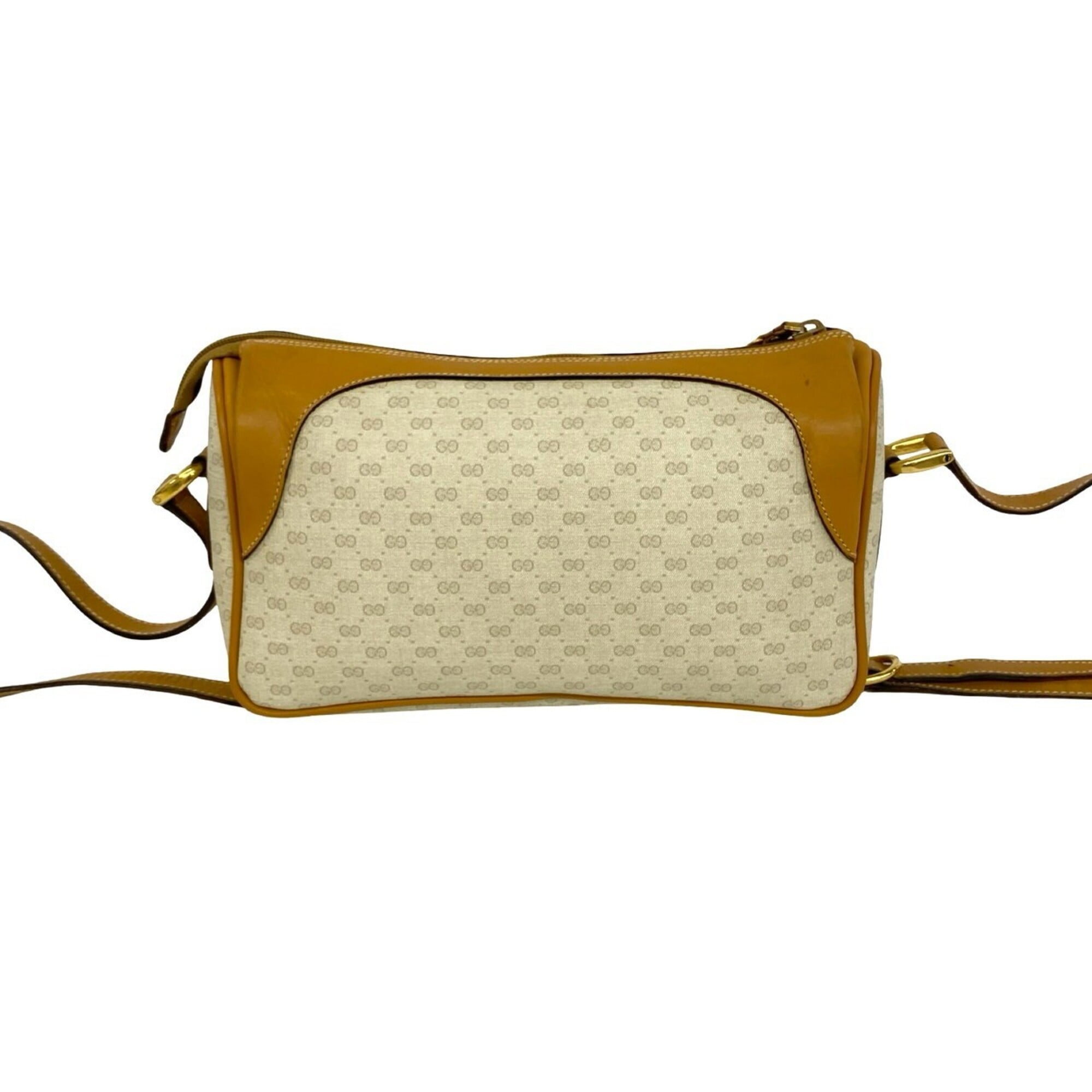 Gucci Brown Ivory Leather Pvc Shoulder Bag (Pre-Owned)