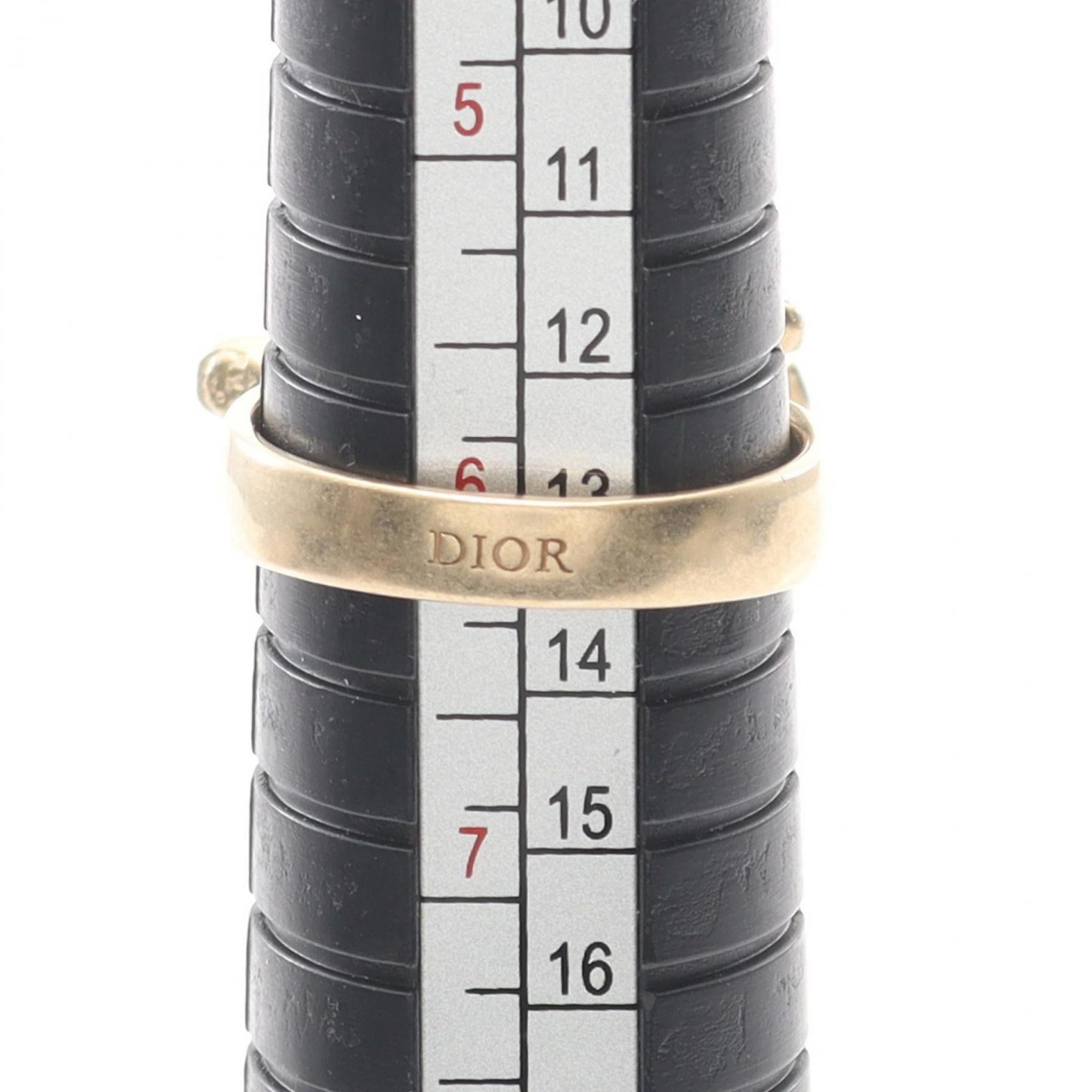 Christian Dior Gold Gold Plating Band Ring (Pre-Owned)