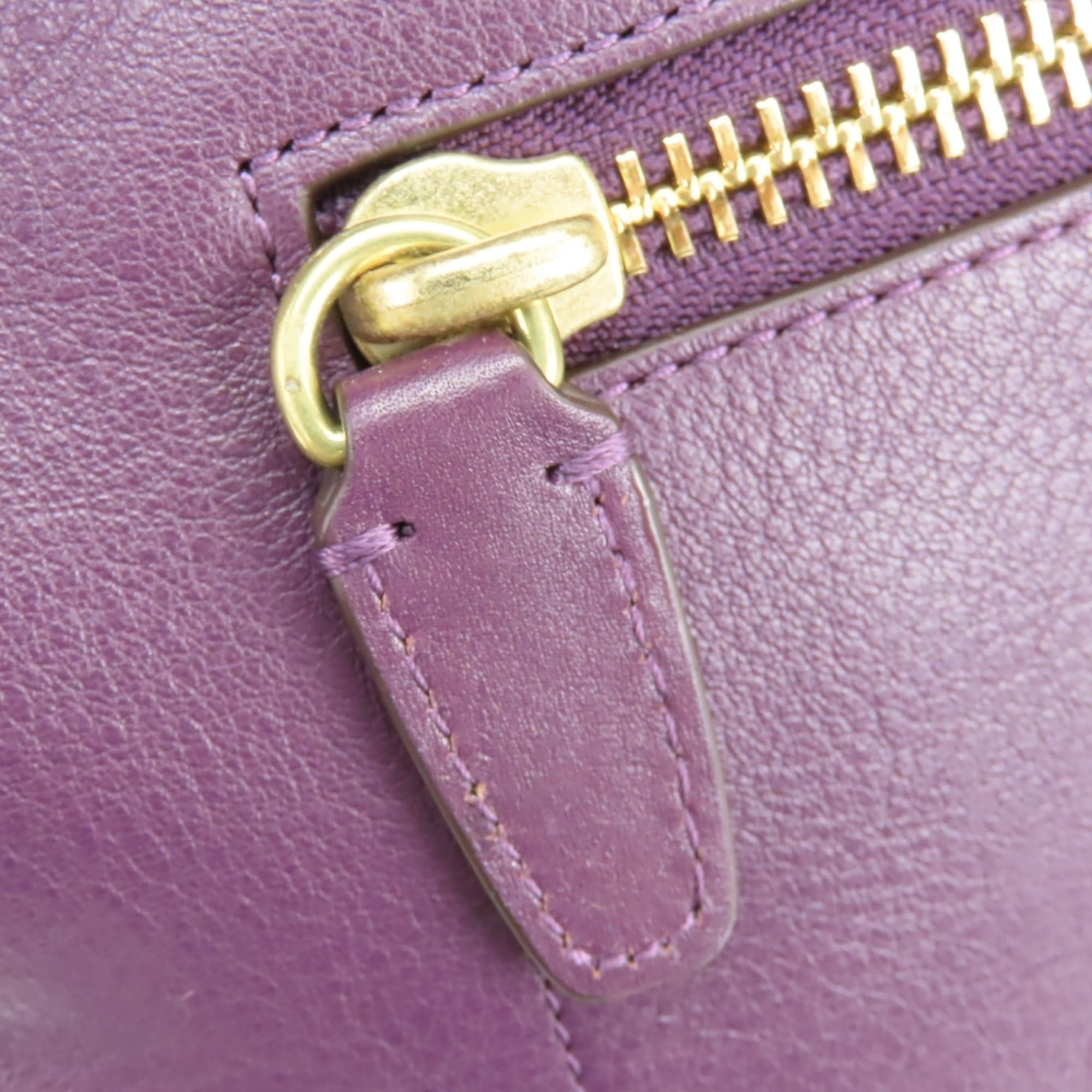 Coach Dark Purple Leather Shoulder Bag (Pre-Owned)