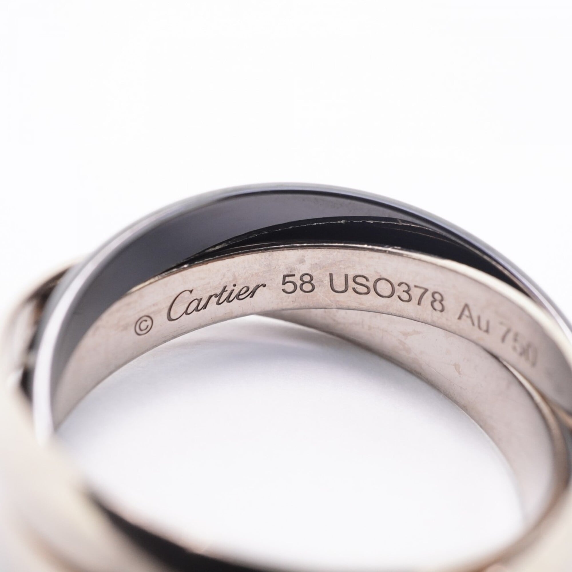 Cartier Black White Gold (18K) Ceramic Band Ring (Pre-Owned)