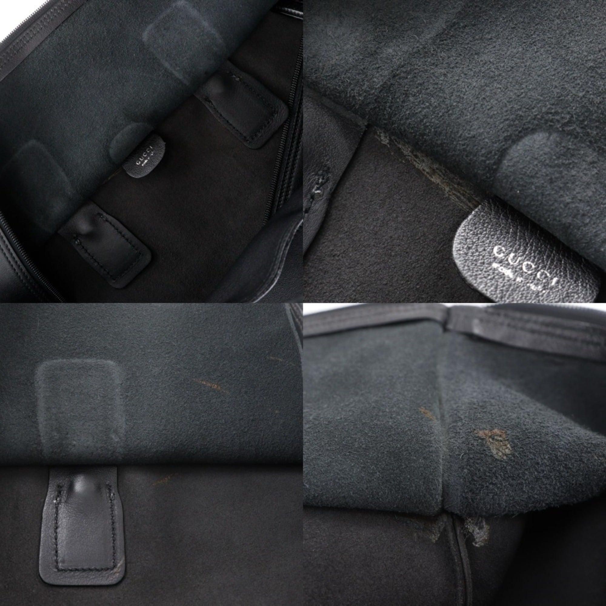 Gucci Black Leather Boston Bag (Pre-Owned)