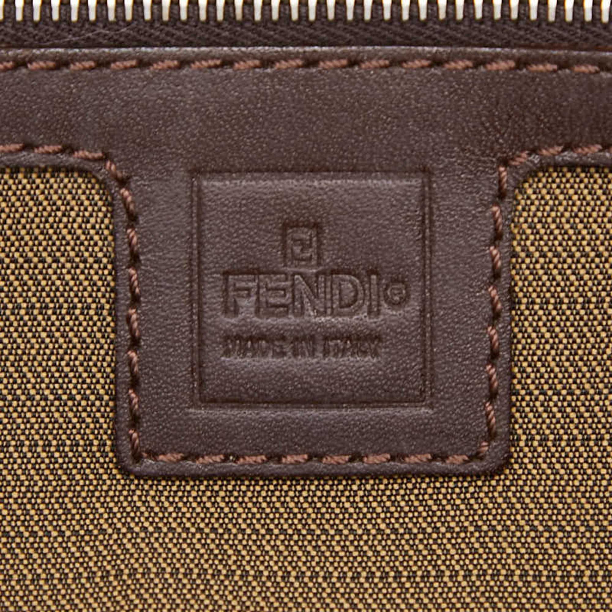 Fendi Brown Canvas Leather Shoulder Bag (Pre-Owned)