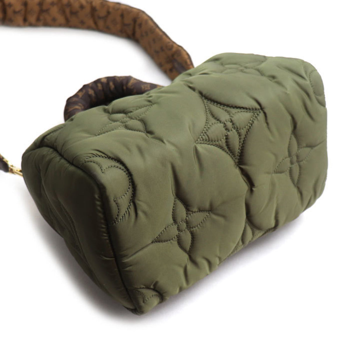 Louis Vuitton Khaki Nylon Monogram Handbag (Pre-Owned)