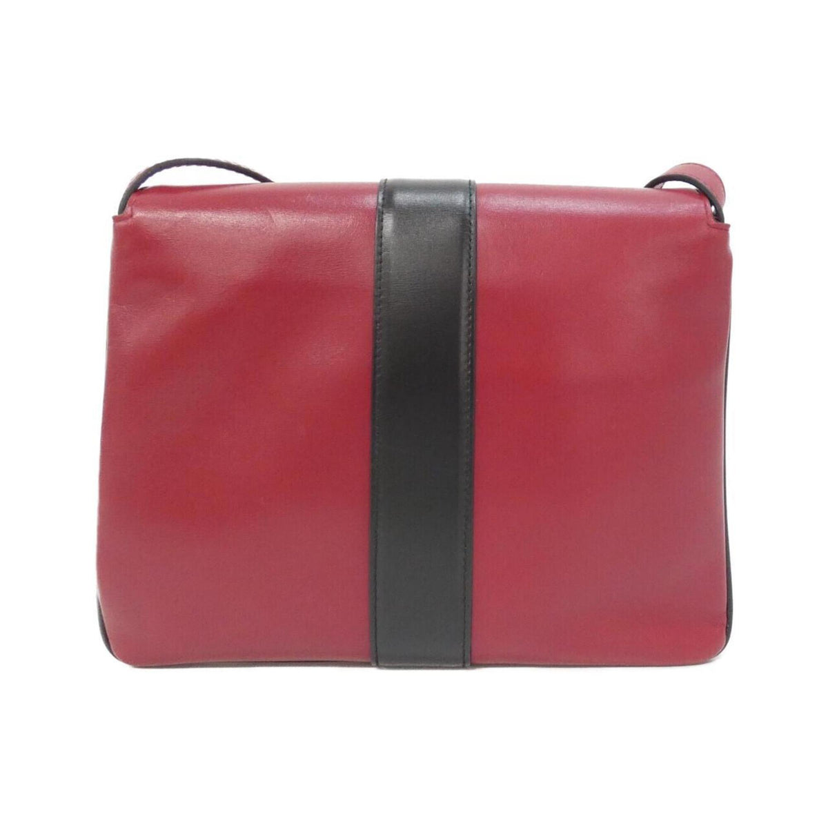 Gucci Black Red Color Leather Shoulder Bag (Pre-Owned)