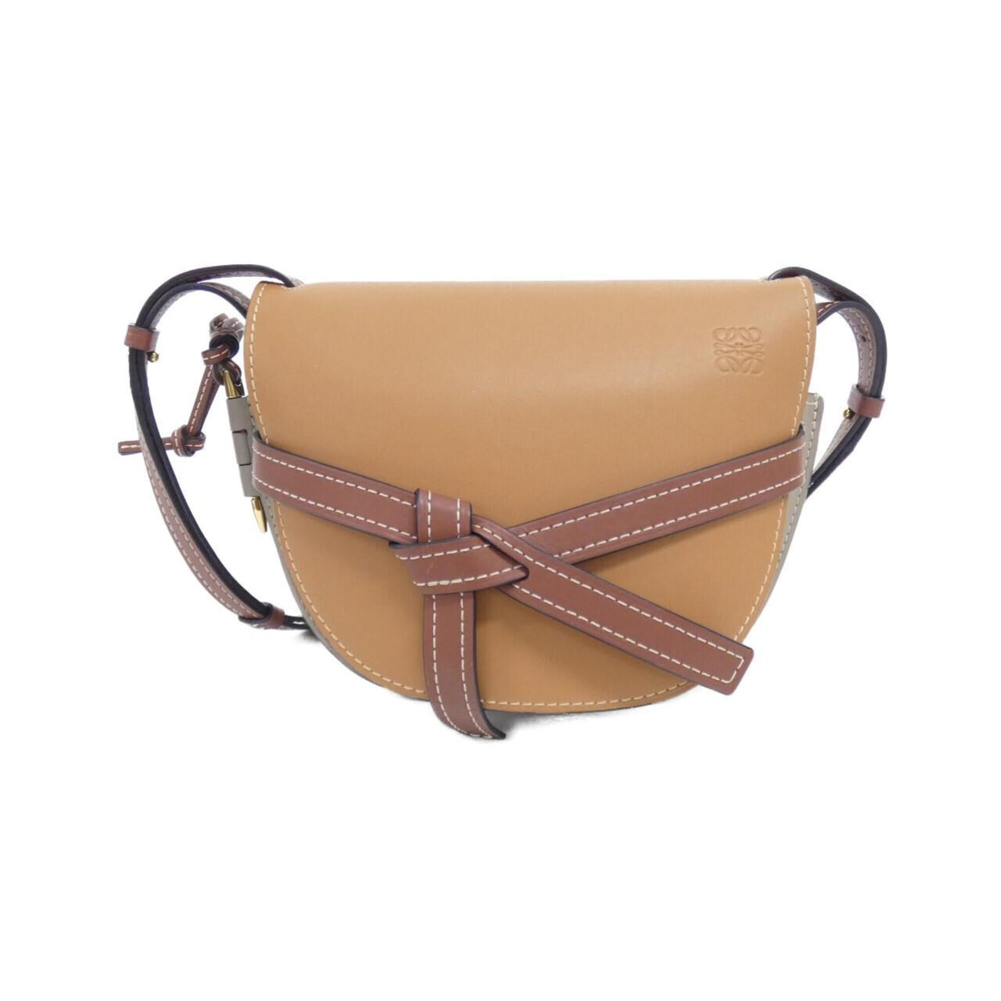 Loewe Gray Leather Shoulder Bag (Pre-Owned)