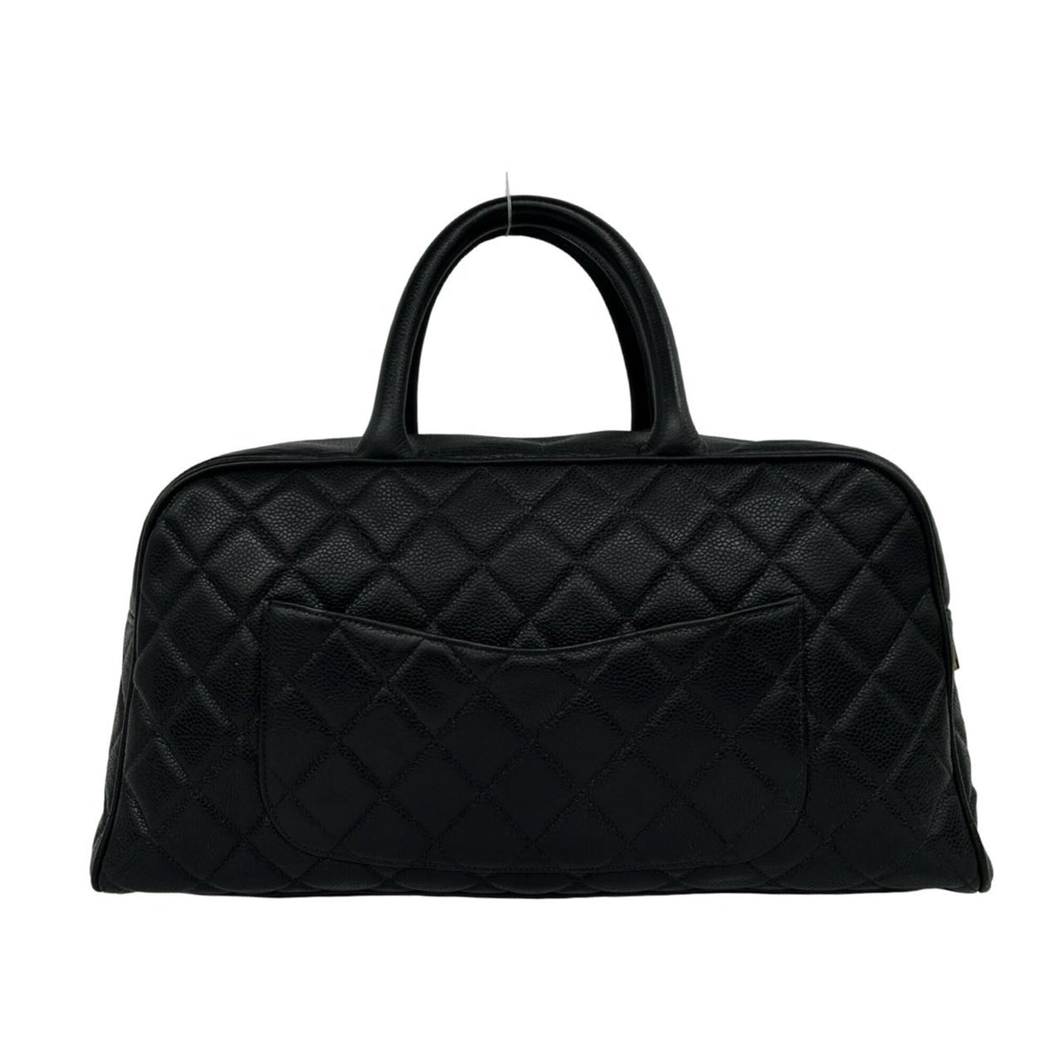 Chanel Black Grained Calfskin Boston Bag Handbag (Pre-Owned)