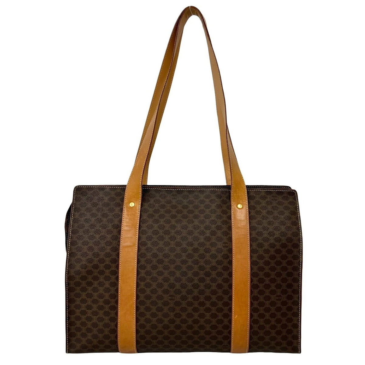 Celine Brown Leather Pvc Shoulder Bag Tote Bag (Pre-Owned)