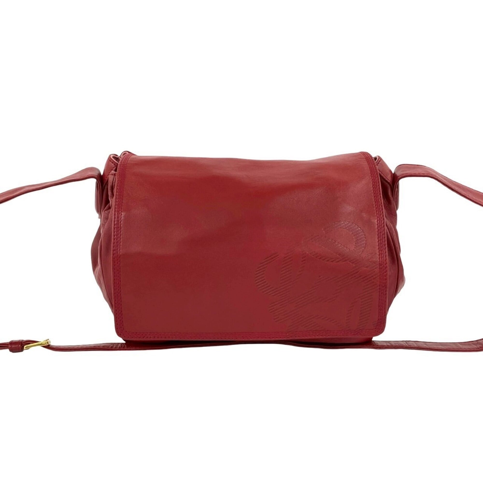 Loewe Red Color Leather Pochette Shoulder Bag (Pre-Owned)