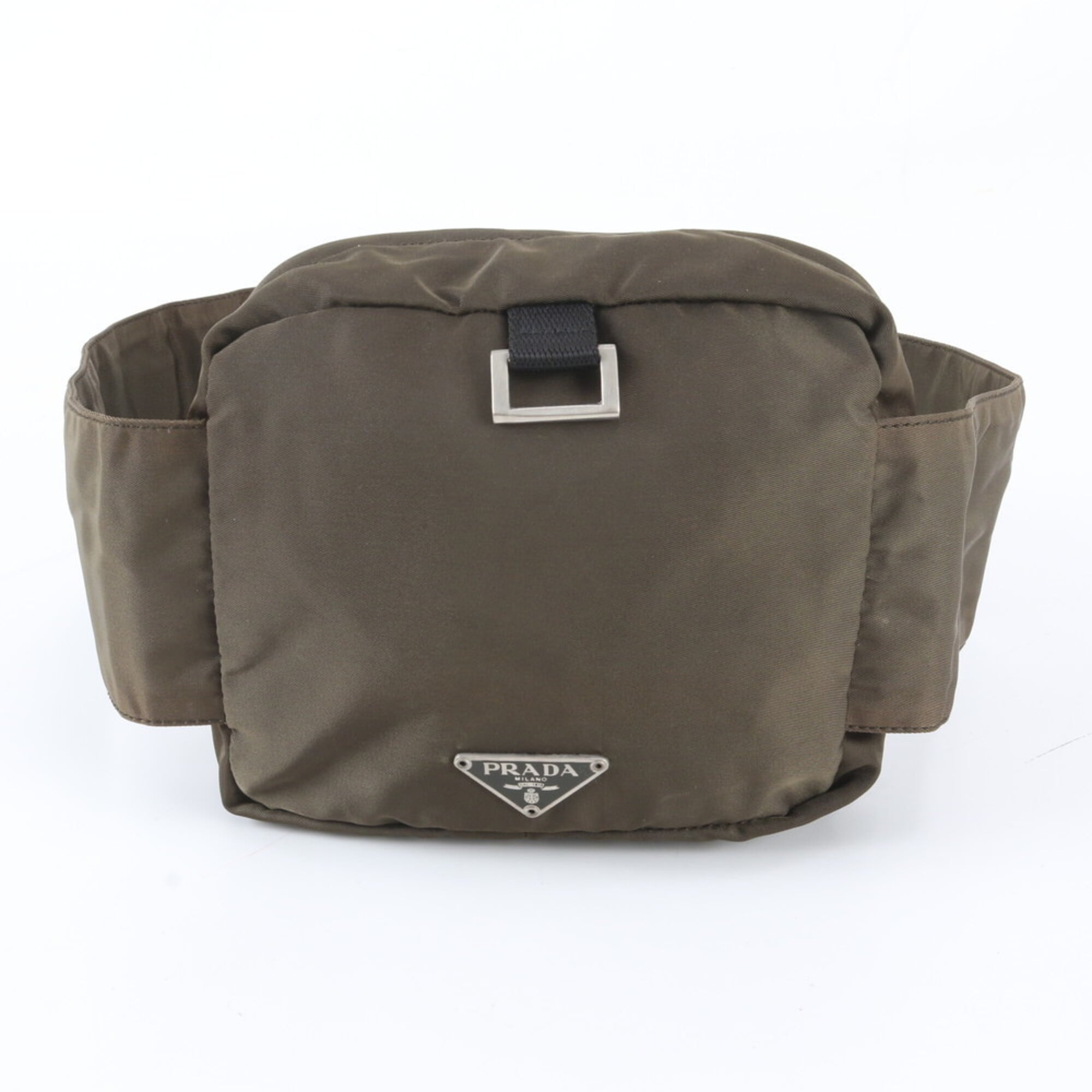 Prada Green Khaki Nylon Handbag Pouch (Pre-Owned)