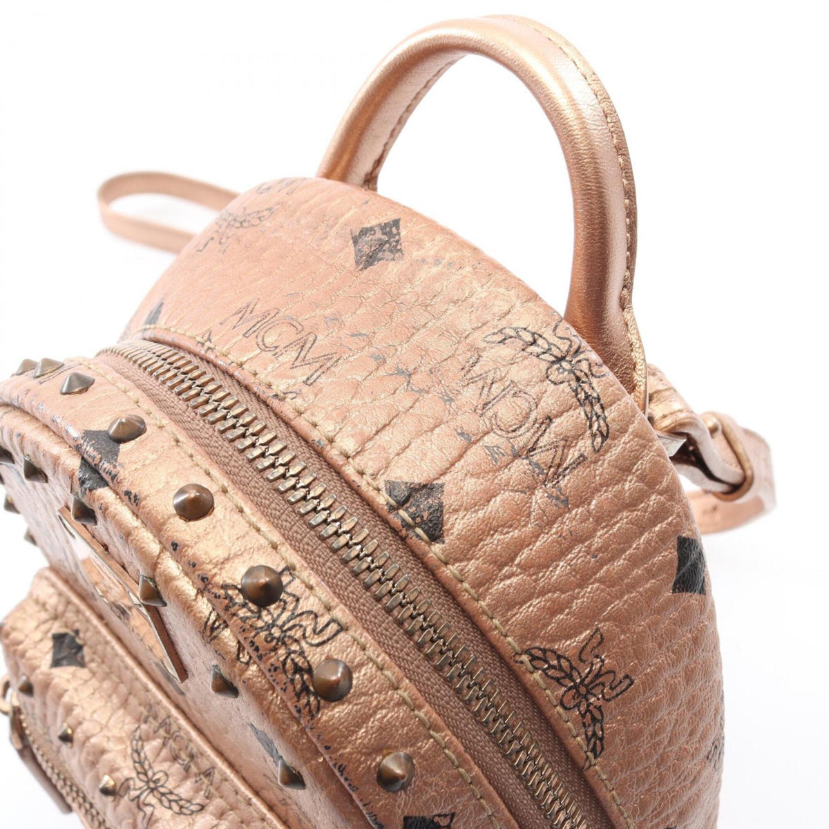 Mcm Gold Leather Backpack Handbag (Pre-Owned)