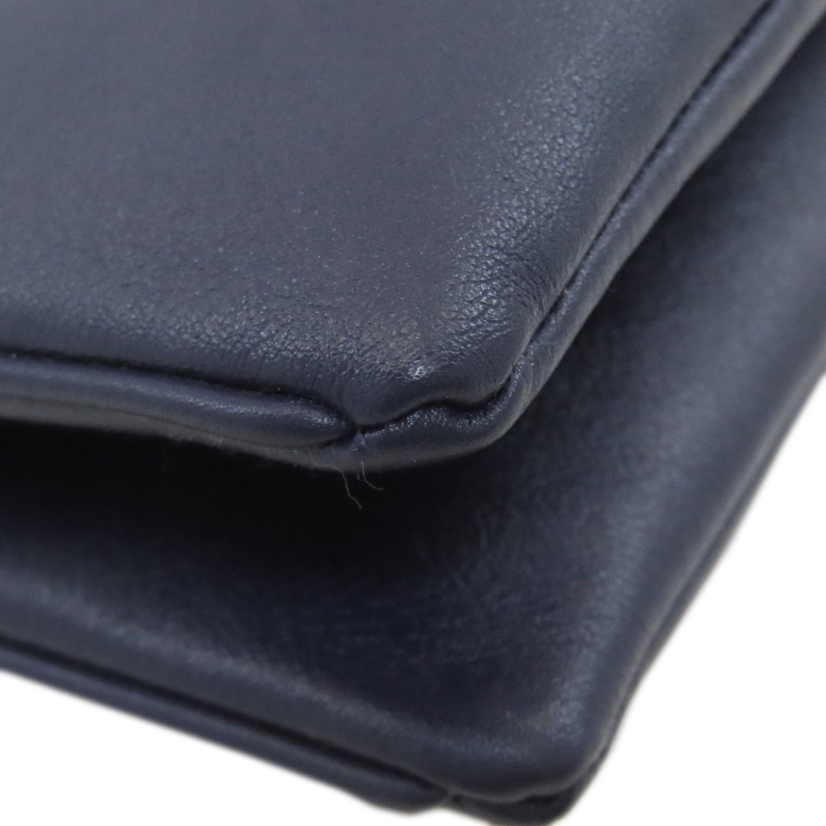 Bally Navy Leather Shoulder Bag (Pre-Owned)