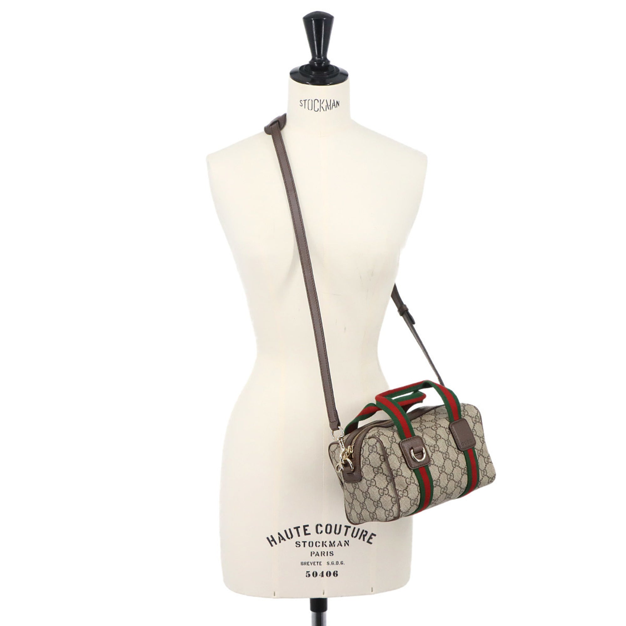 Gucci Beige Brown Gg Supreme Leather Handbag (Pre-Owned)