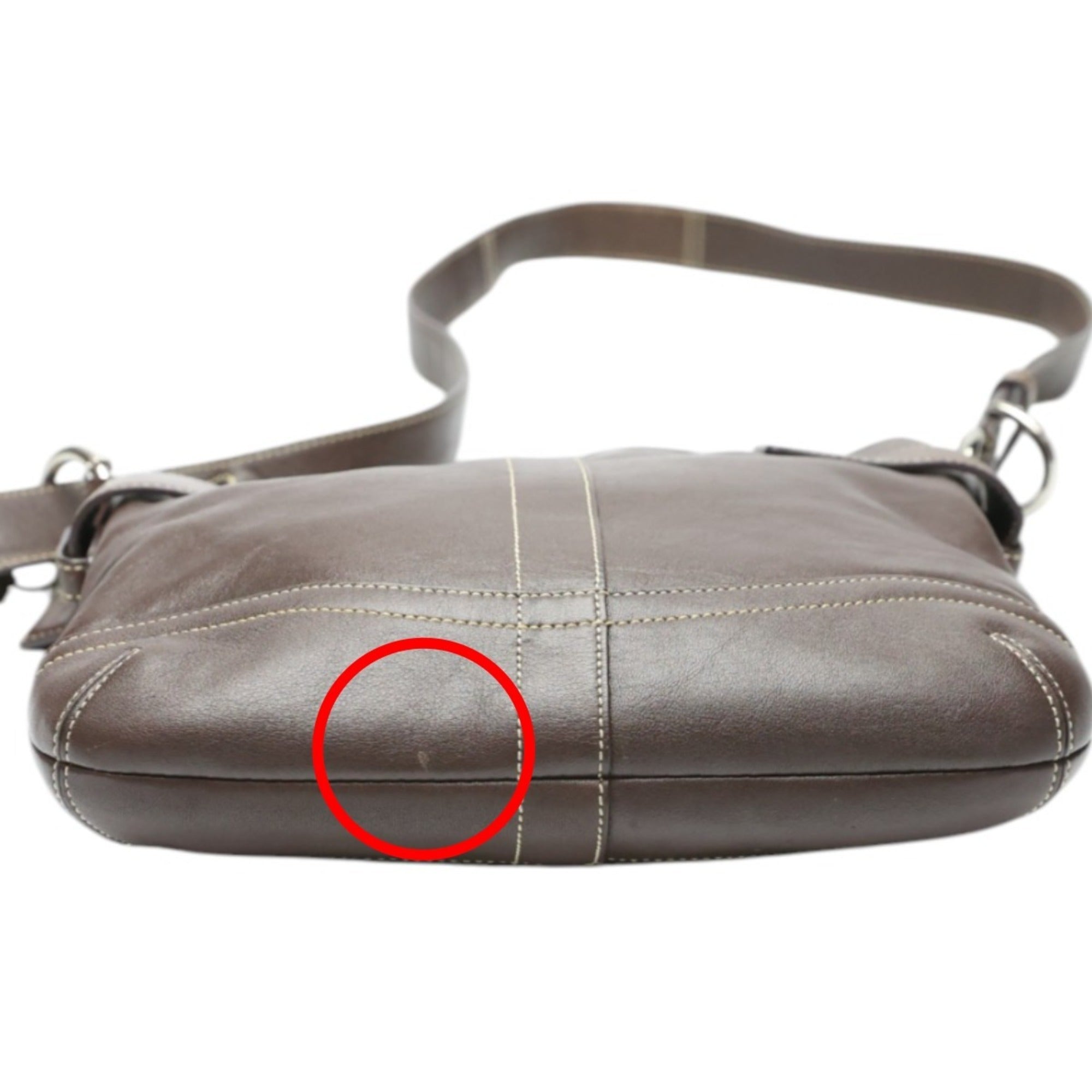 Coach Dark Brown Leather Shoulder Bag (Pre-Owned)