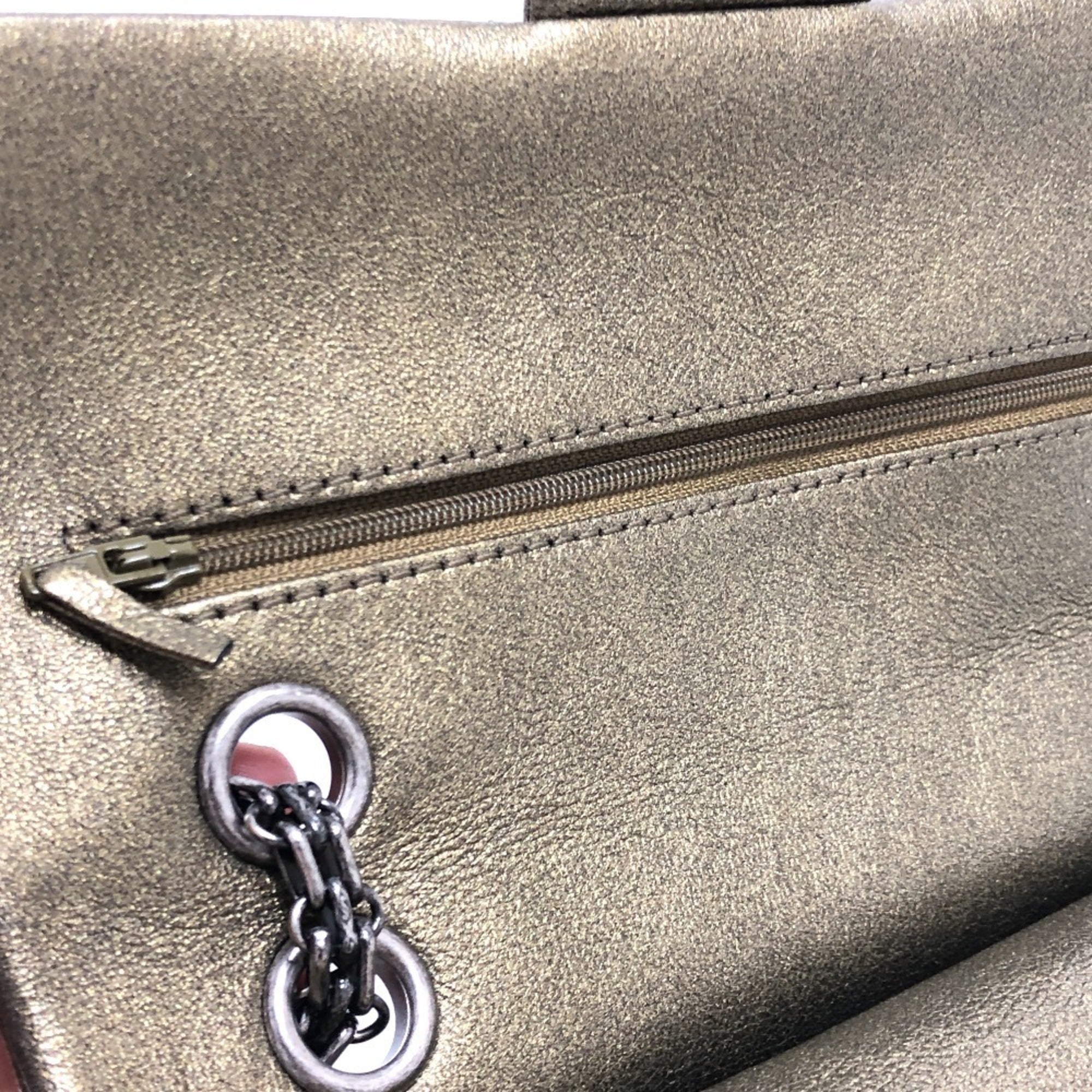 Chanel Bronze Leather Shoulder Bag (Pre-Owned)
