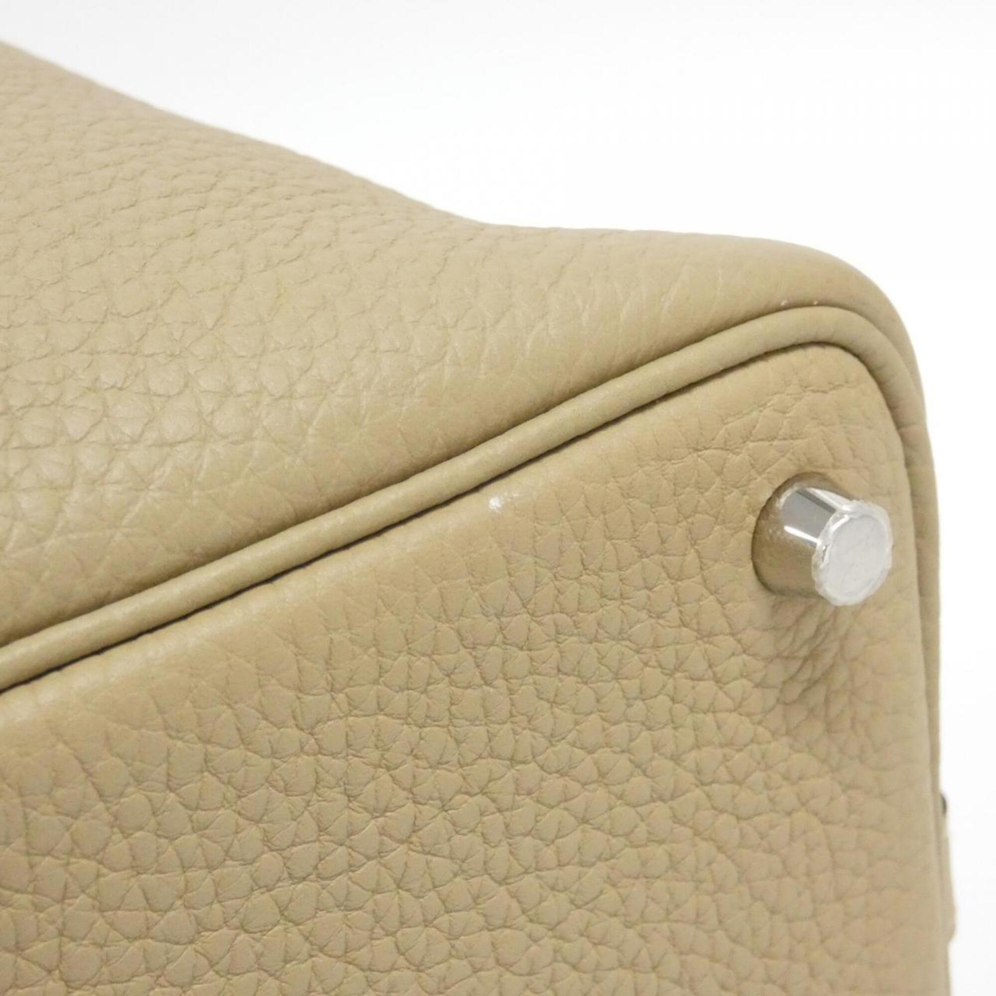 Hermes Beige Taurillon Clemence Leather Handbag (Pre-Owned)