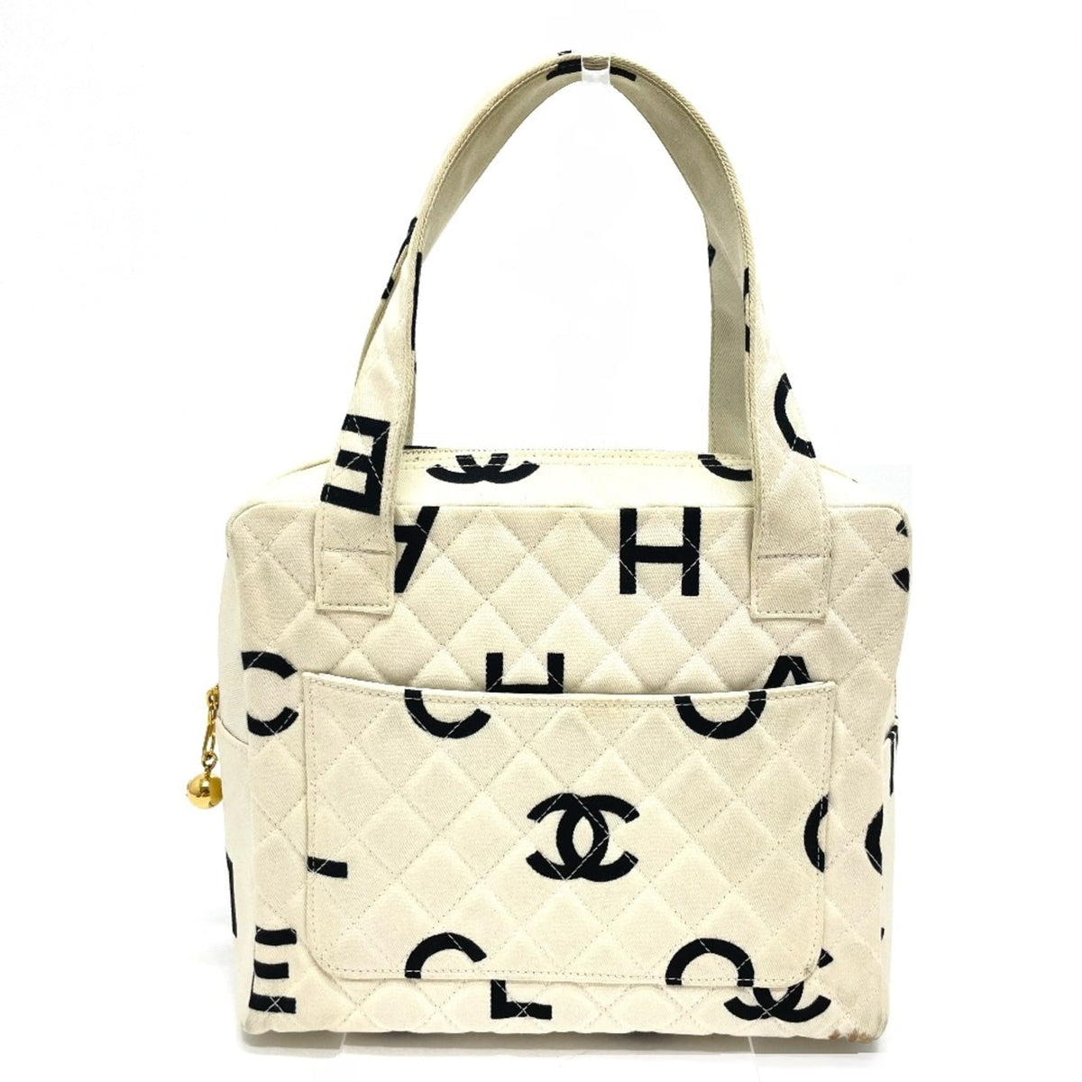 Chanel White Cotton Handbag (Pre-Owned)