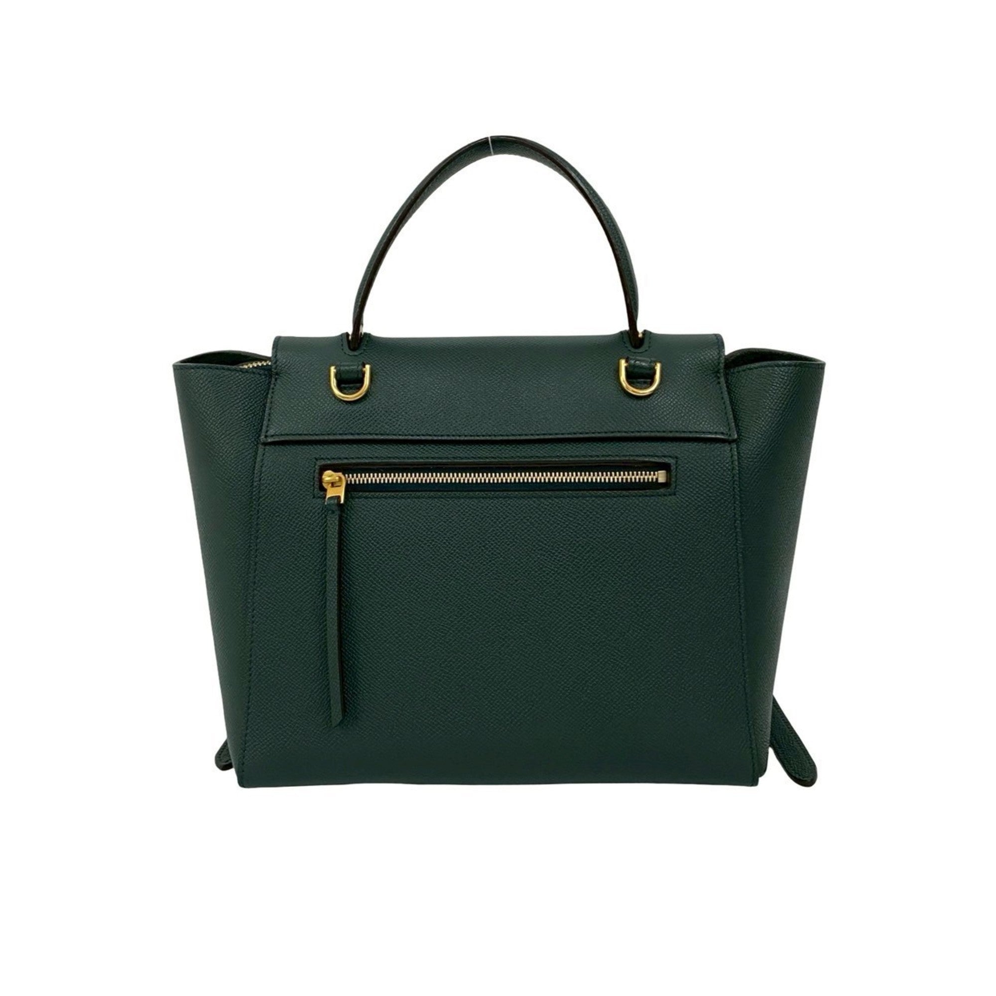 Celine Green Leather Handbag Pochette Shoulder Bag (Pre-Owned)