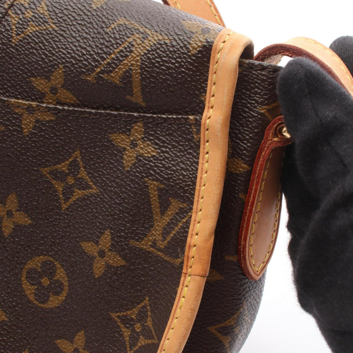 Louis Vuitton Brown Coated Canvas Monogram Leather Handbag Shoulder Bag (Pre-Owned)