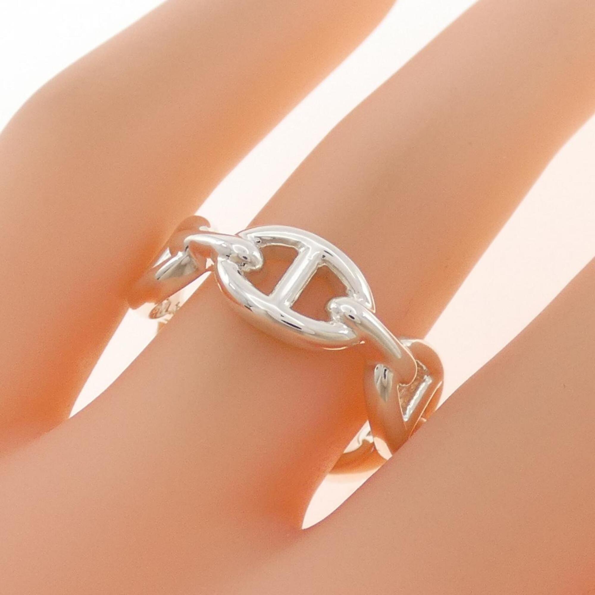 Hermes Silver Silver 925 Band Ring (Pre-Owned)