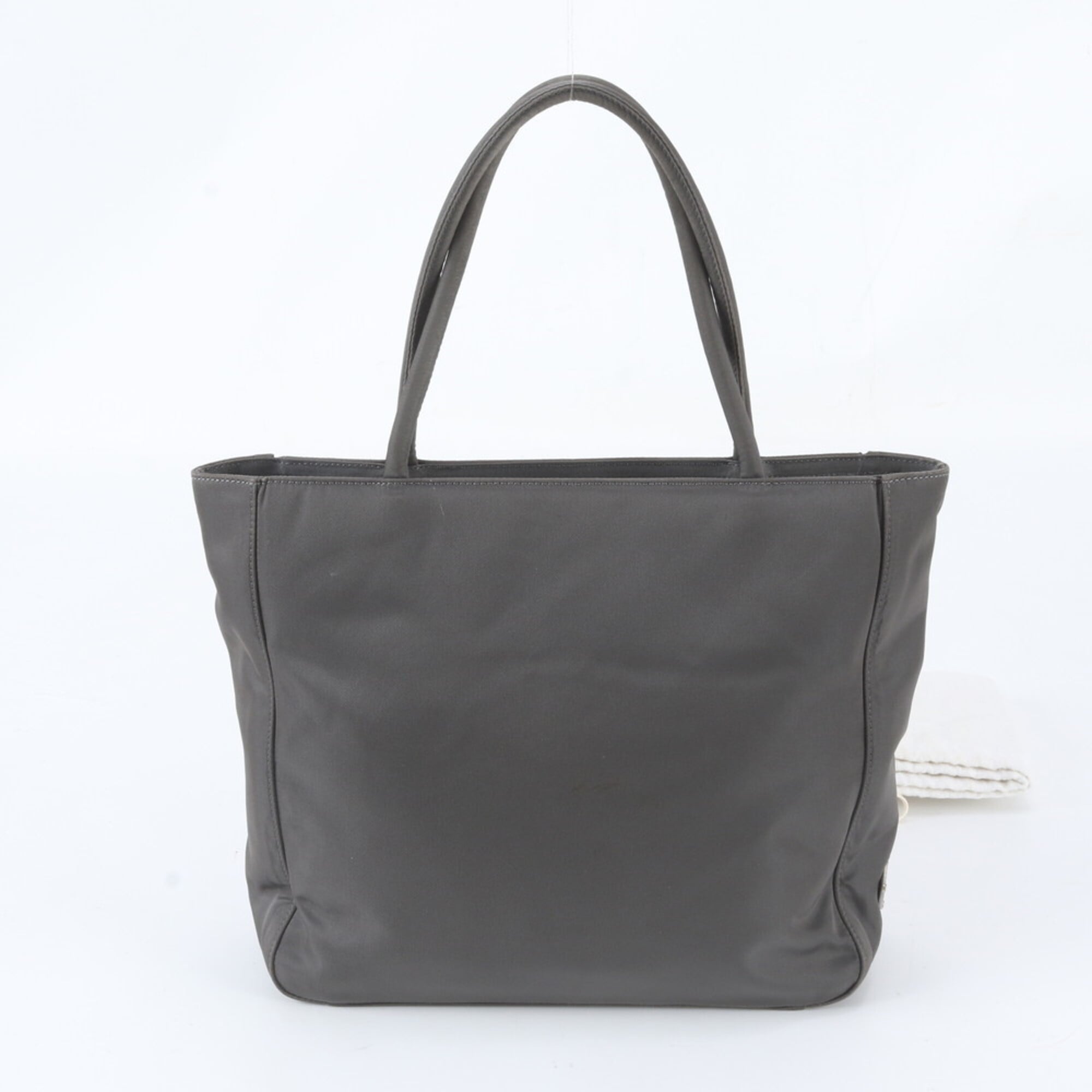 Prada Gray Nylon Handbag Tote Bag (Pre-Owned)