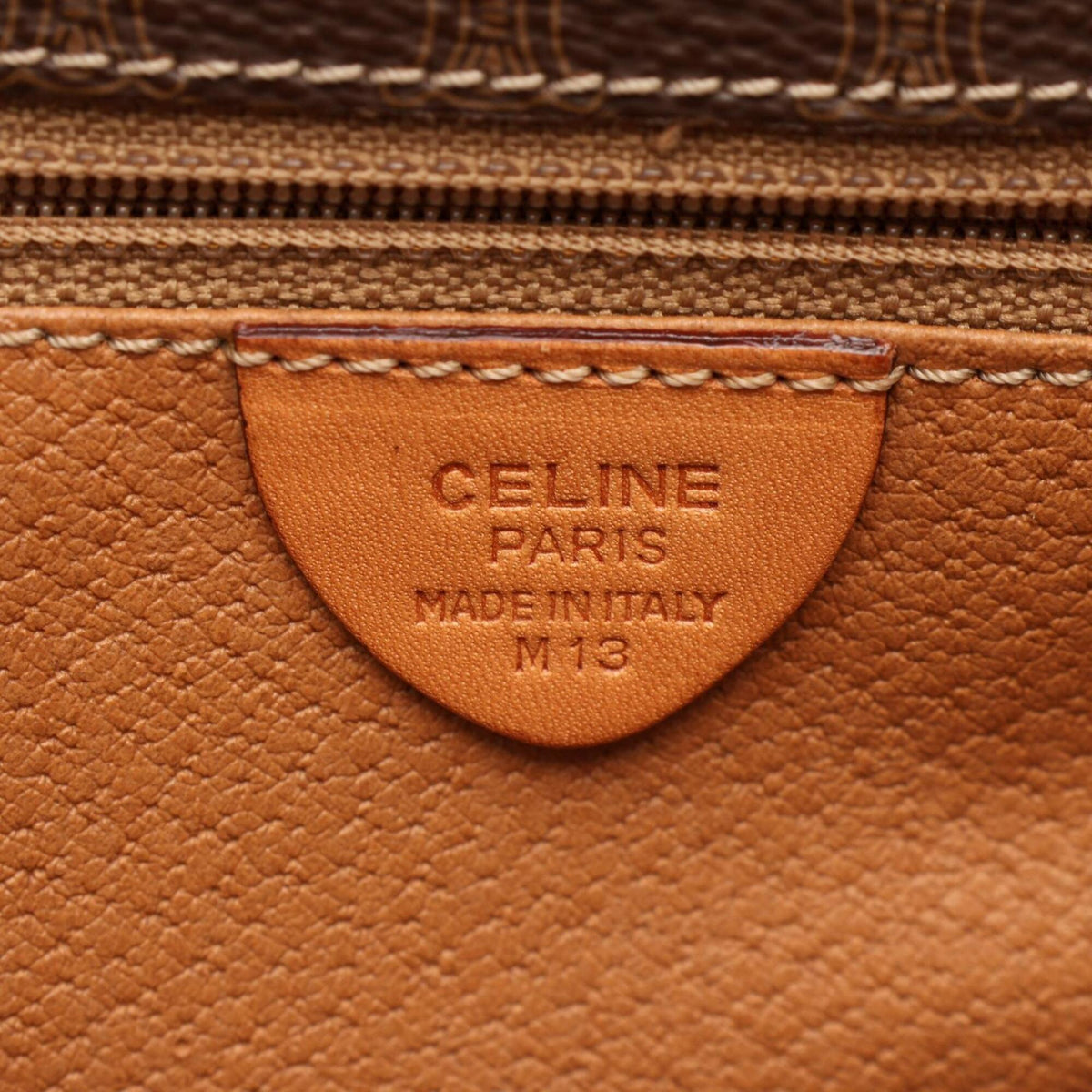 Celine Brown Coated Canvas Leather Handbag Shoulder Bag (Pre-Owned)