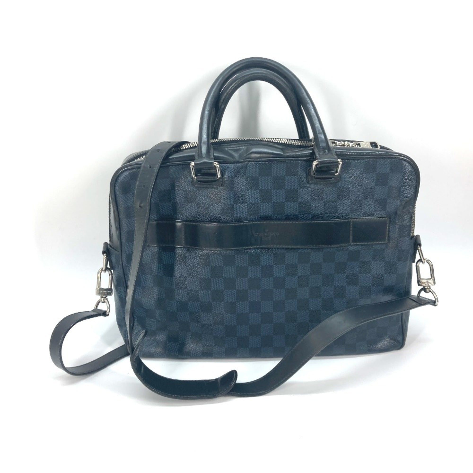 Louis Vuitton Black Navy Canvas Handbag Shoulder Bag (Pre-Owned)