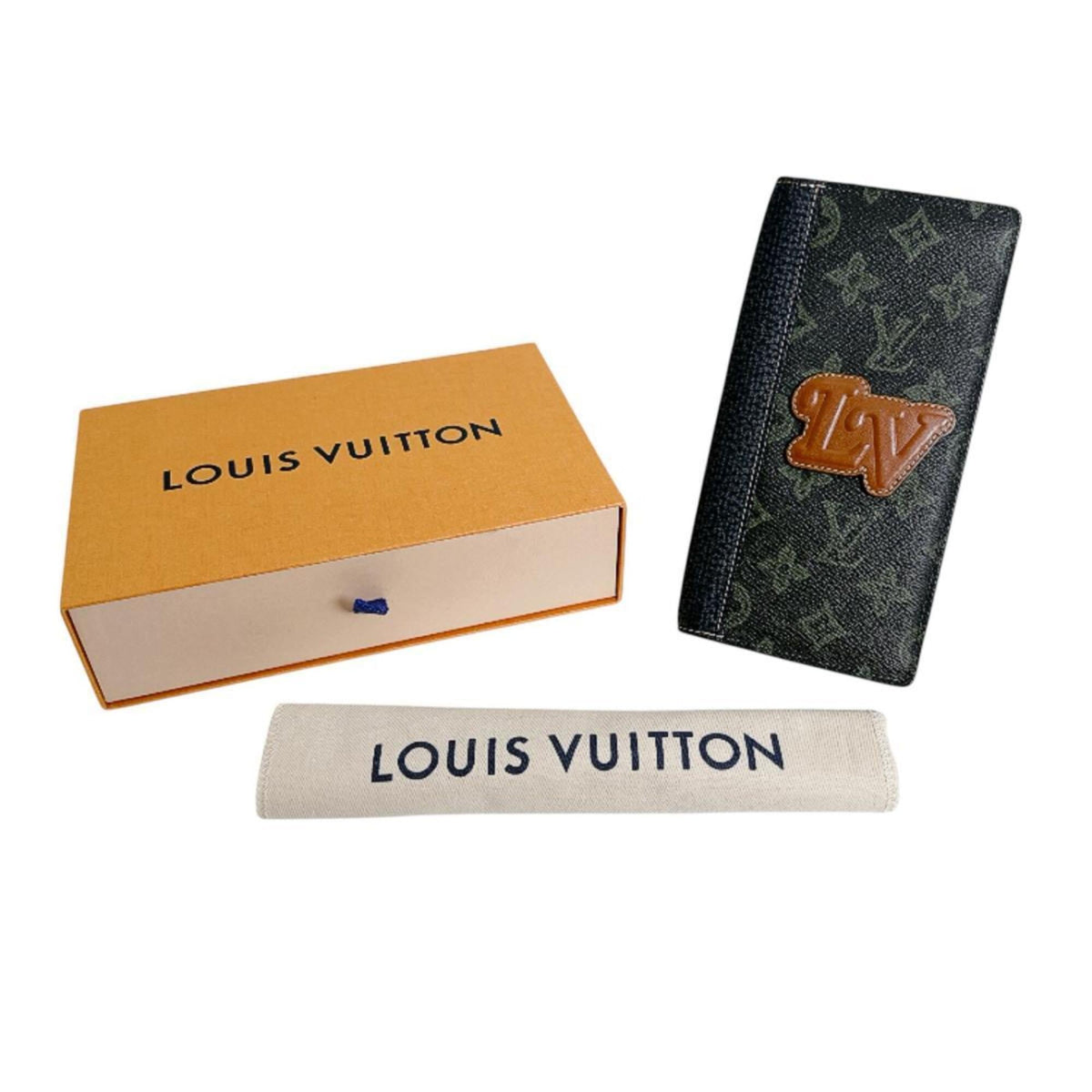 Louis Vuitton Dark Green Galle Monogram Or Monogram Long Wallet (Bi-Fold) (Pre-Owned)