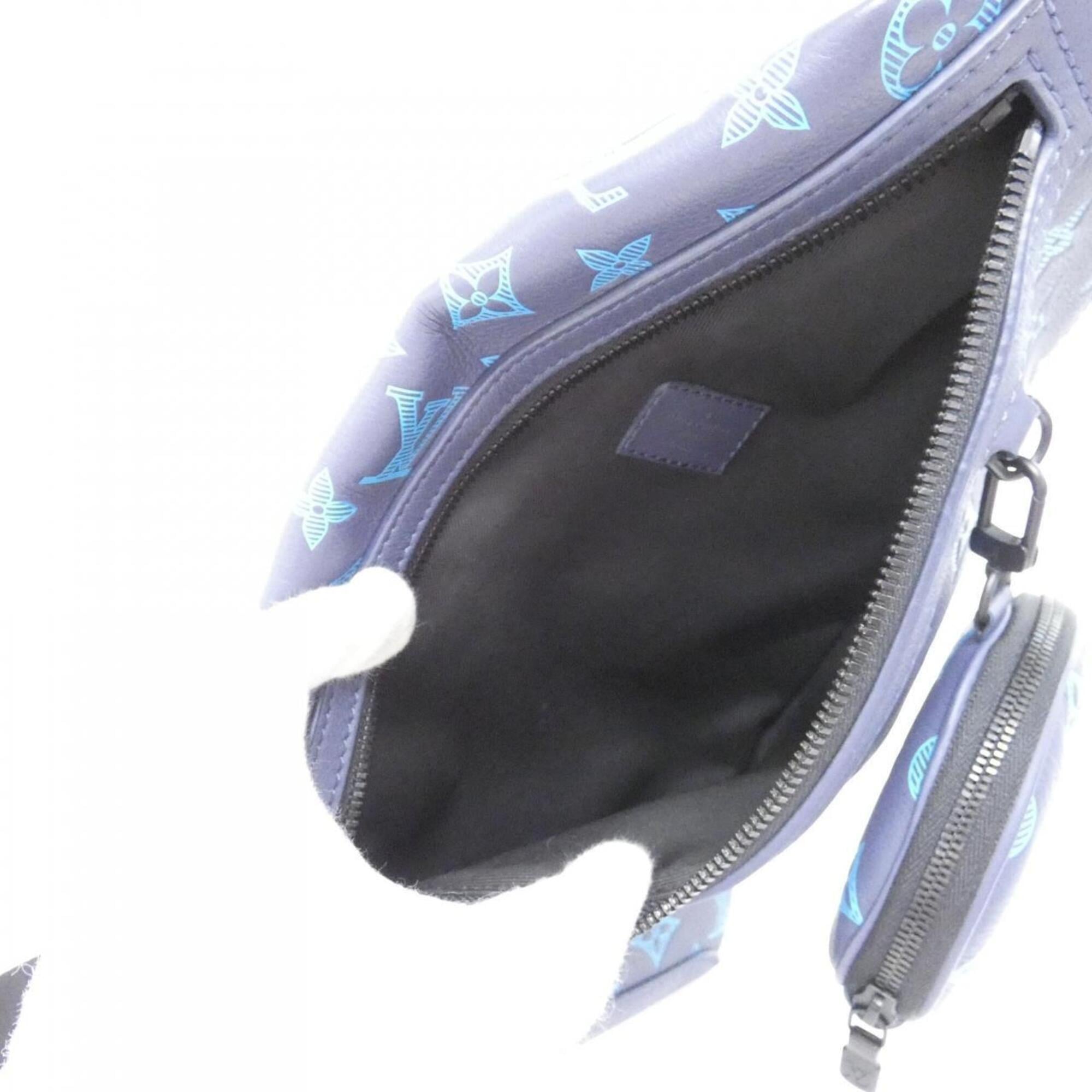 Louis Vuitton Black Blue Monogram Navy Monogram Shadow Pouch Shoulder Bag (Pre-Owned)