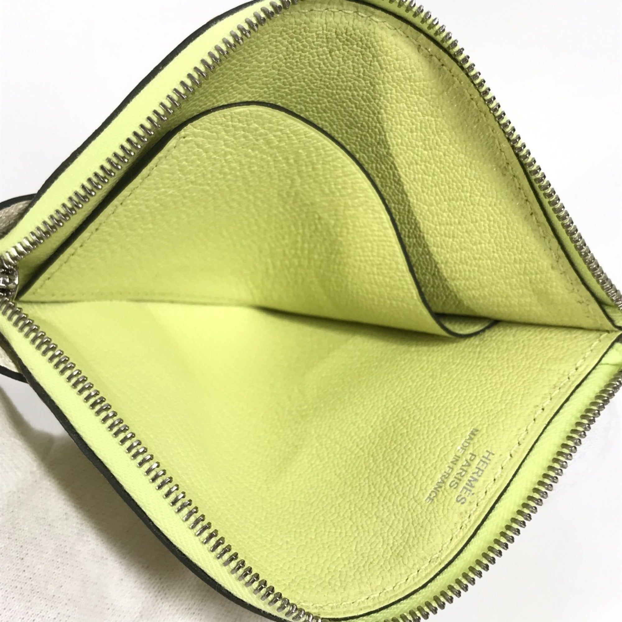 Hermes Yellow Chevre Leather Coin Purse/Coin Case (Pre-Owned)