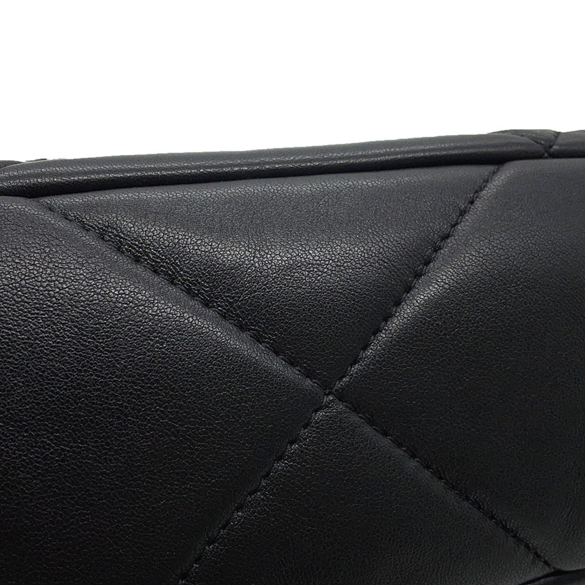 Chanel Black Leather Handbag Shoulder Bag (Pre-Owned)