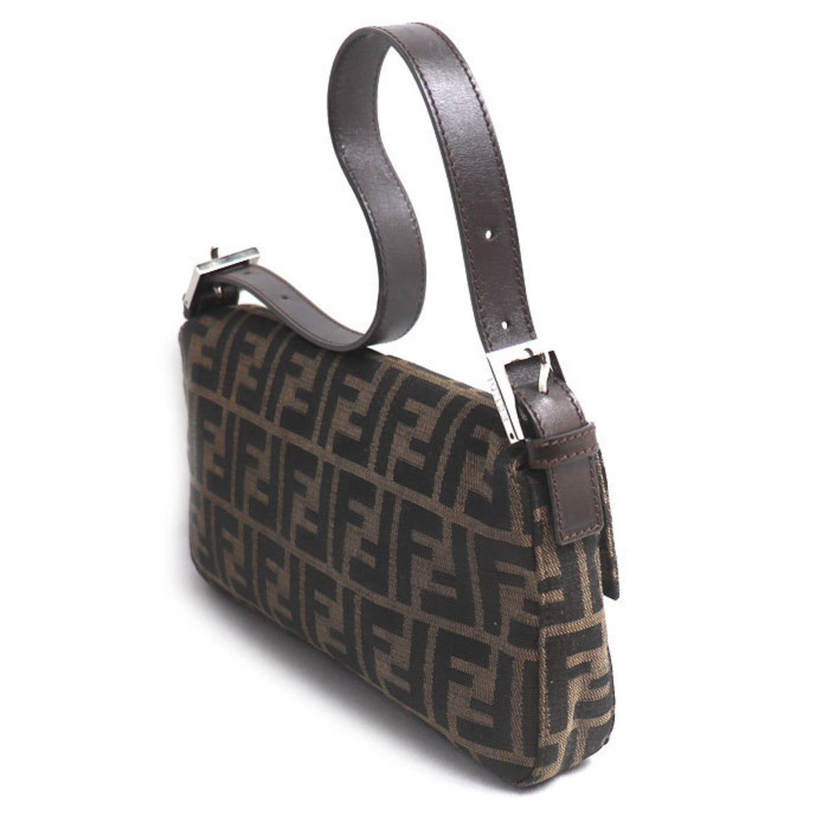 Fendi Brown Canvas Leather Shoulder Bag (Pre-Owned)