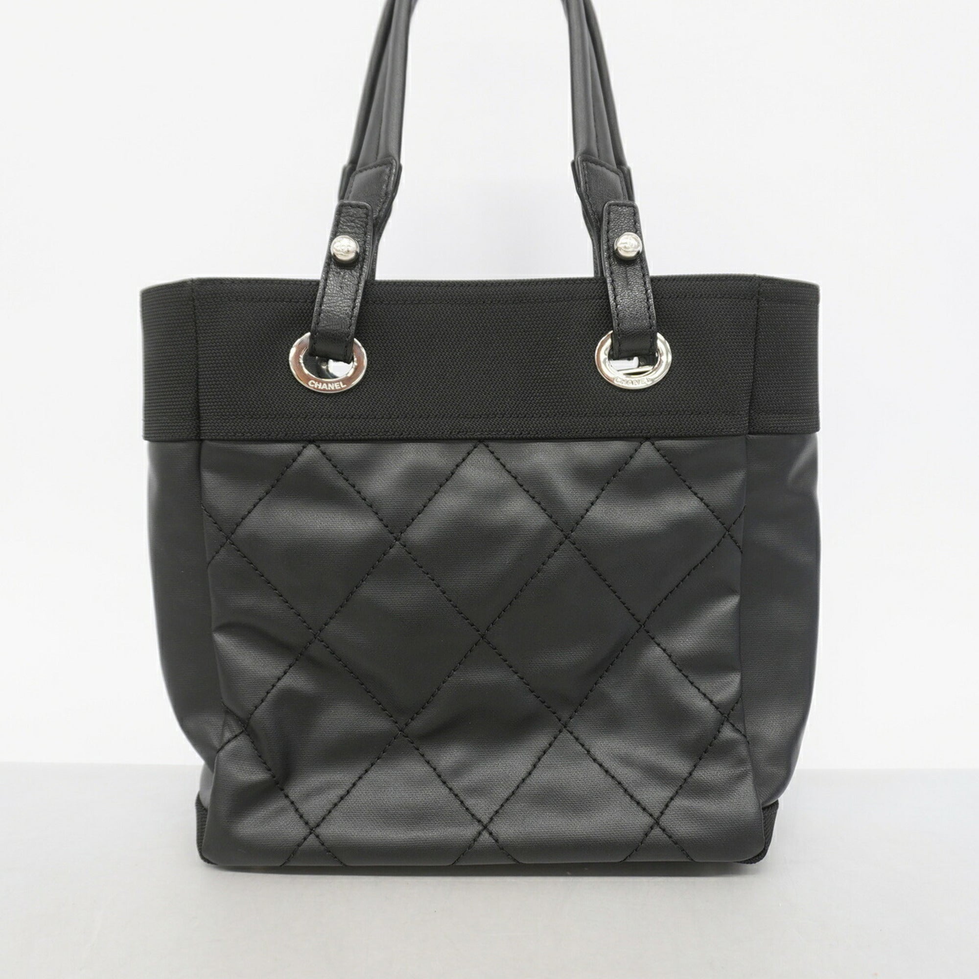 Chanel Black Canvas Tote Bag (Pre-Owned)