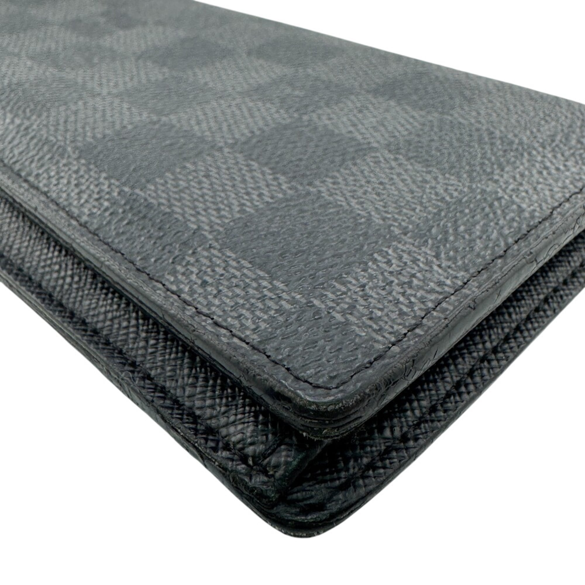 Louis Vuitton Damier Graphite Black Gray Leather Long Wallet (Bi-Fold) (Pre-Owned)