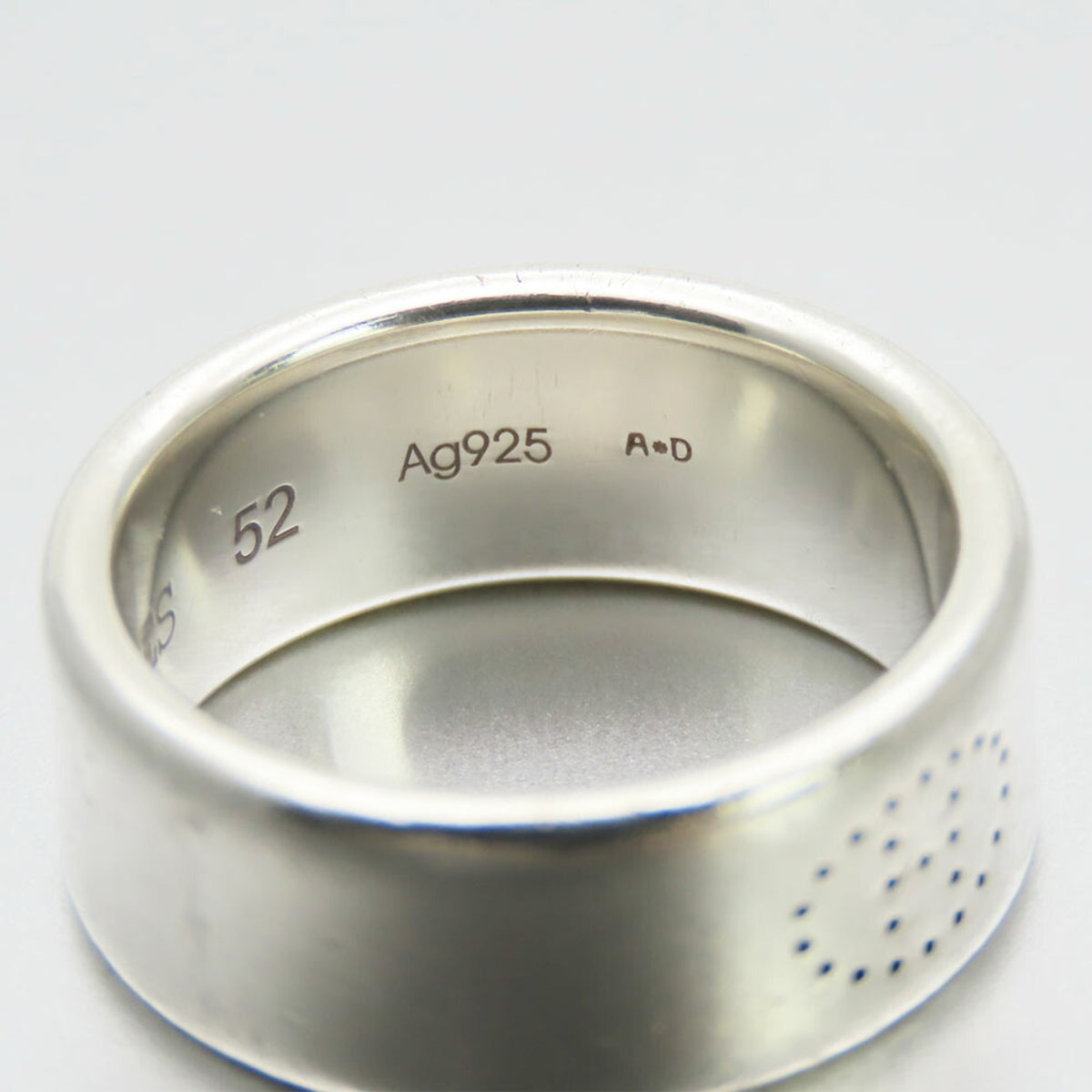 Hermes Silver 925 Band Ring (Pre-Owned)