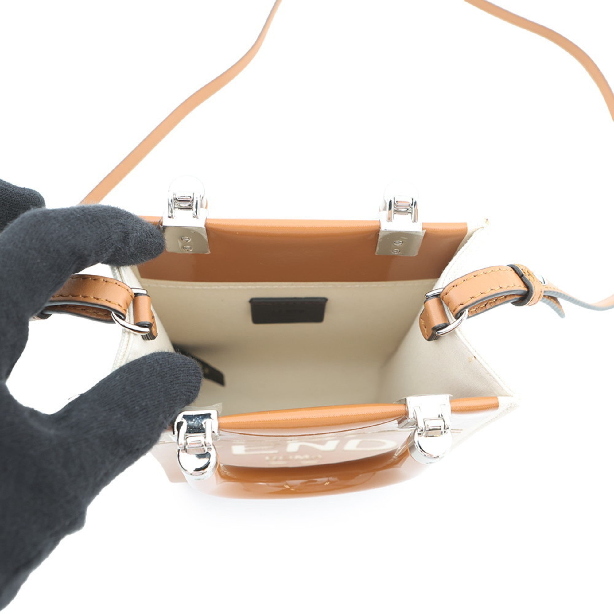 Fendi Brown Ivory Canvas Handbag Shoulder Bag (Pre-Owned)