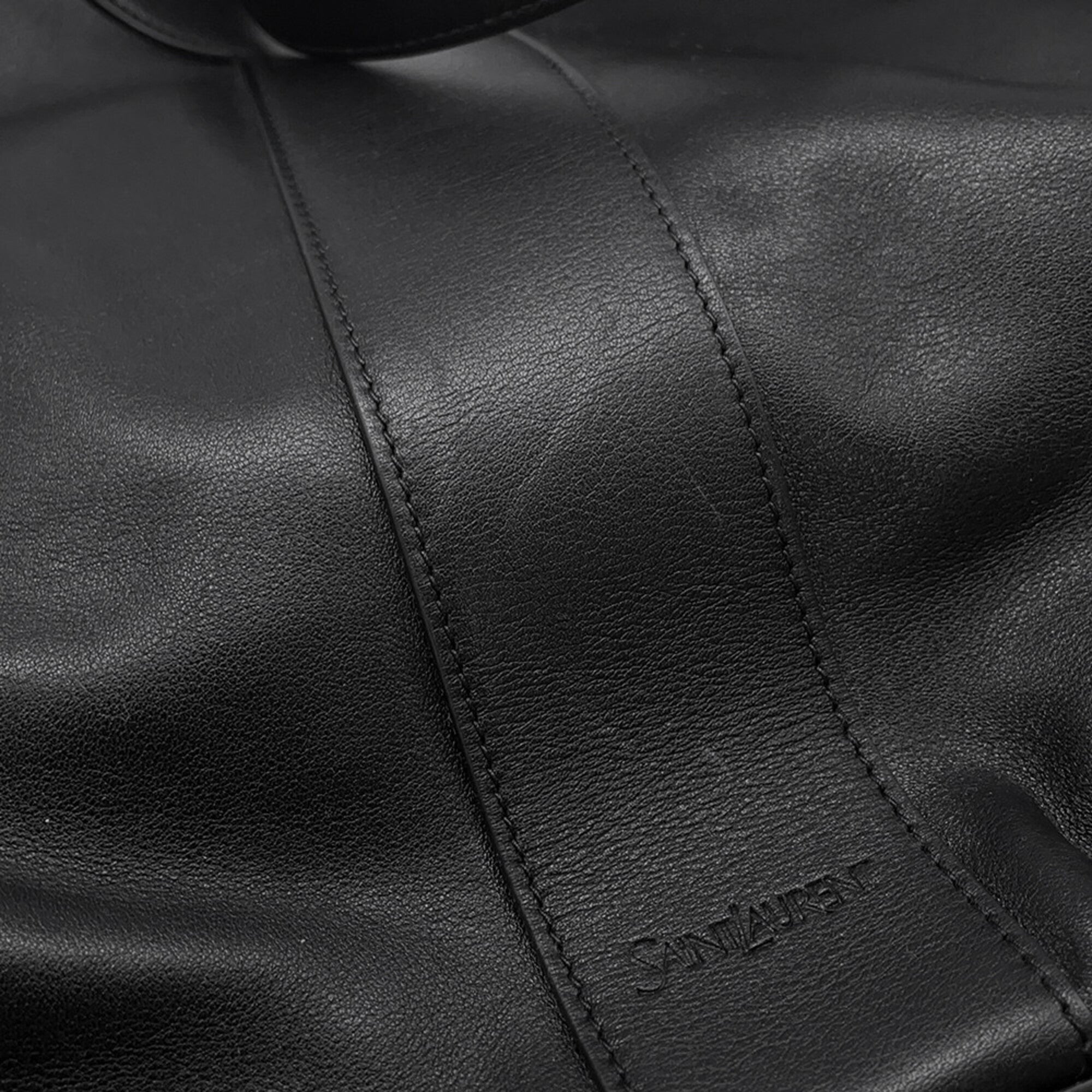 Yves Saint Laurent Black Leather Handbag Tote Bag (Pre-Owned)
