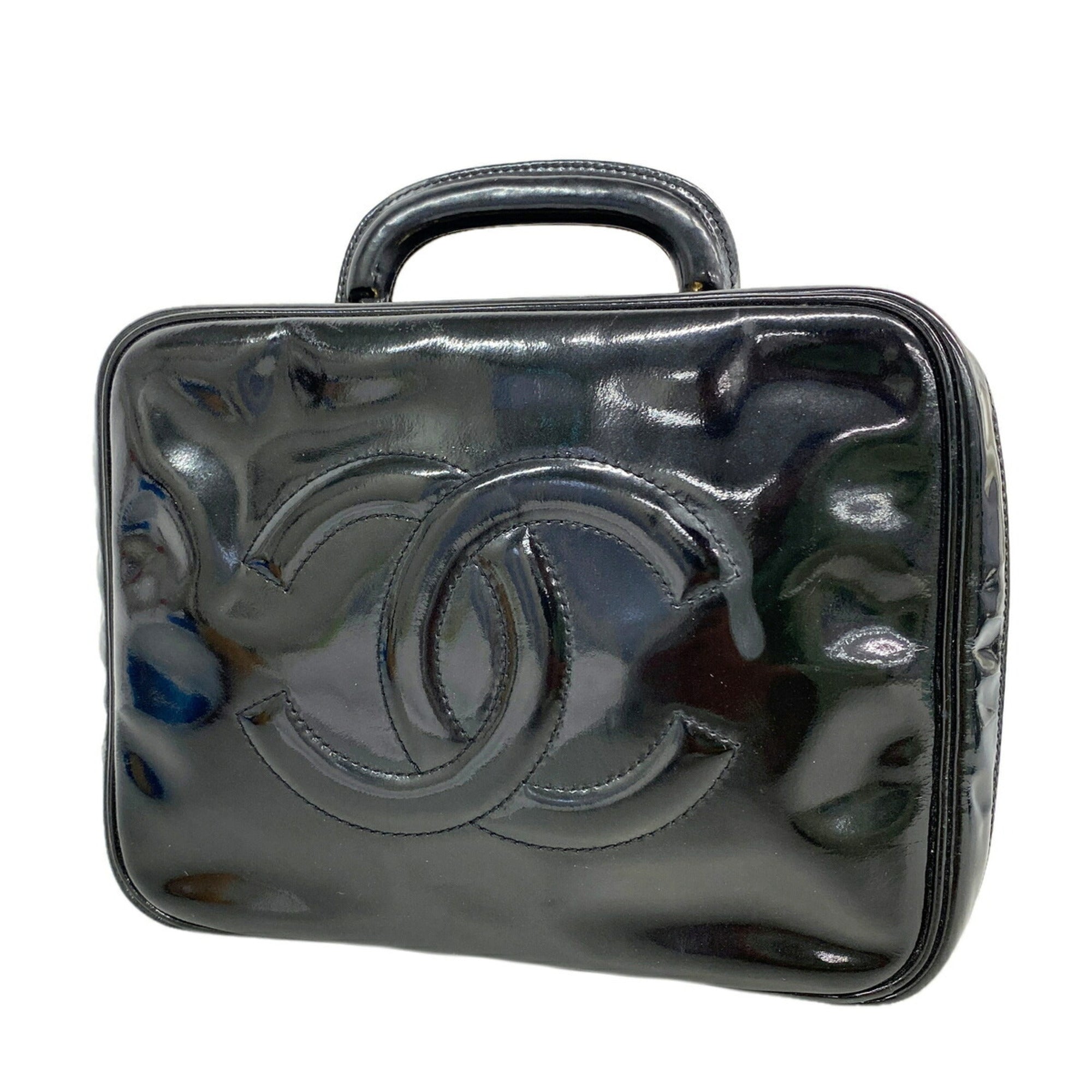 Chanel Black Patent Leather Vanity Bag (Pre-Owned)