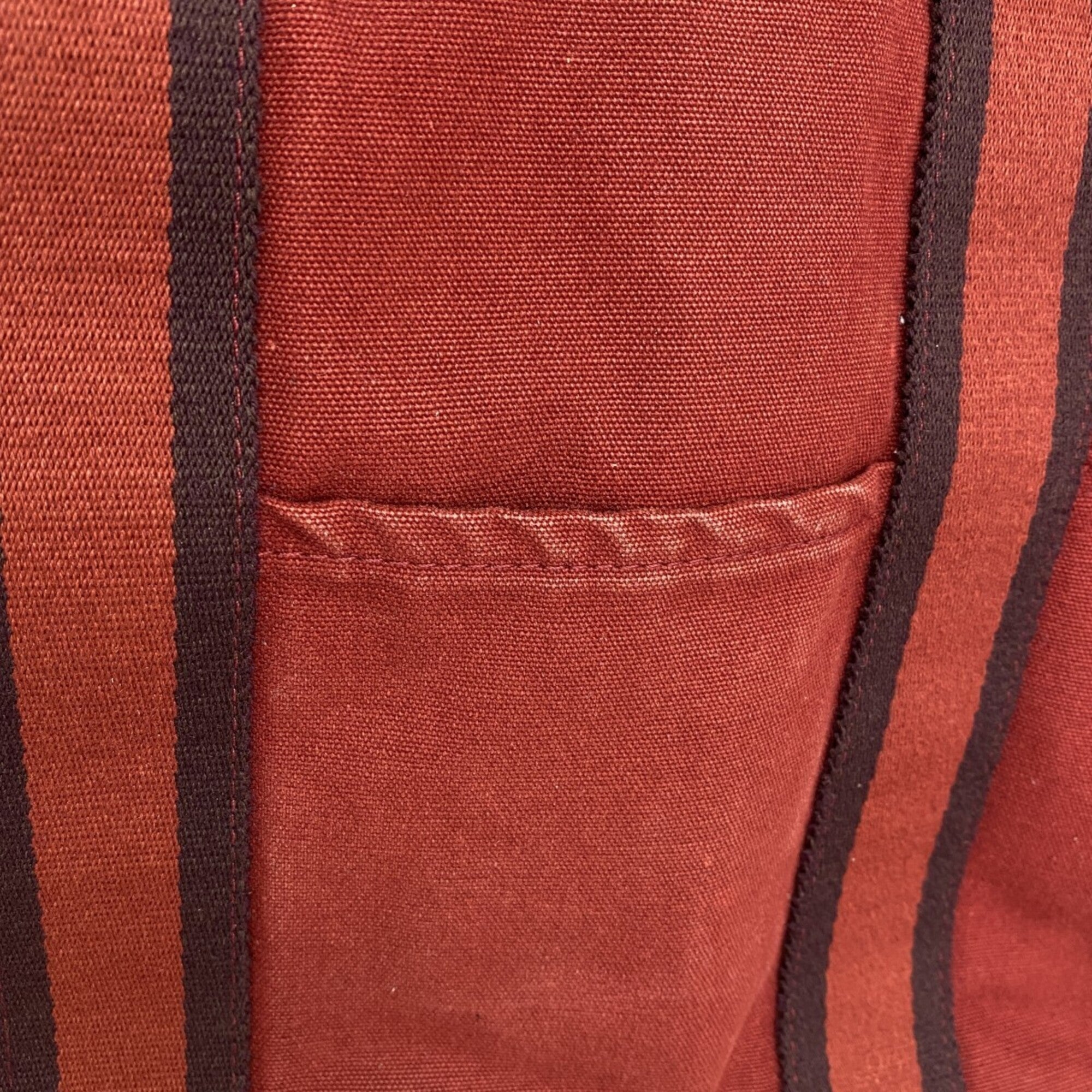 Hermes Red Color Canvas Tote Bag (Pre-Owned)