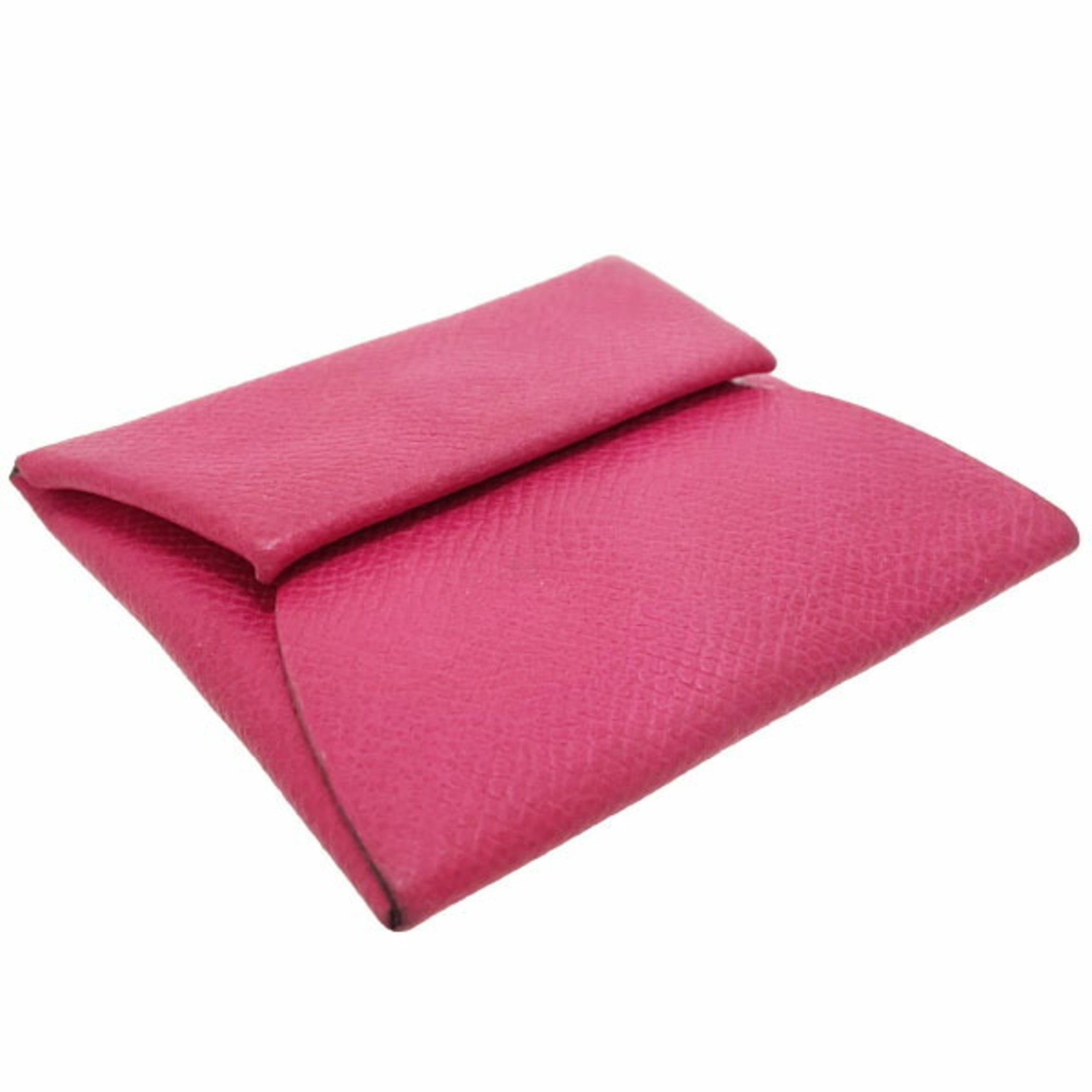 Hermes Bastia Pink Leather Coin Purse/Coin Case (Pre-Owned)