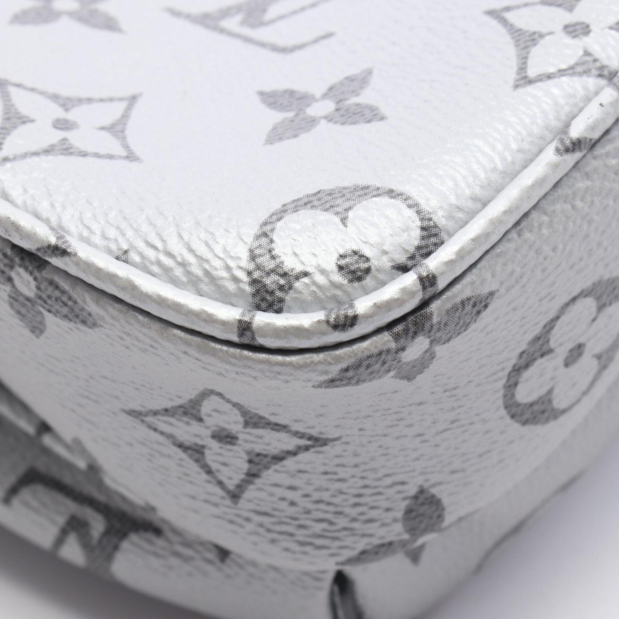 Louis Vuitton Gray Silver Coated Canvas Handbag Shoulder Bag (Pre-Owned)