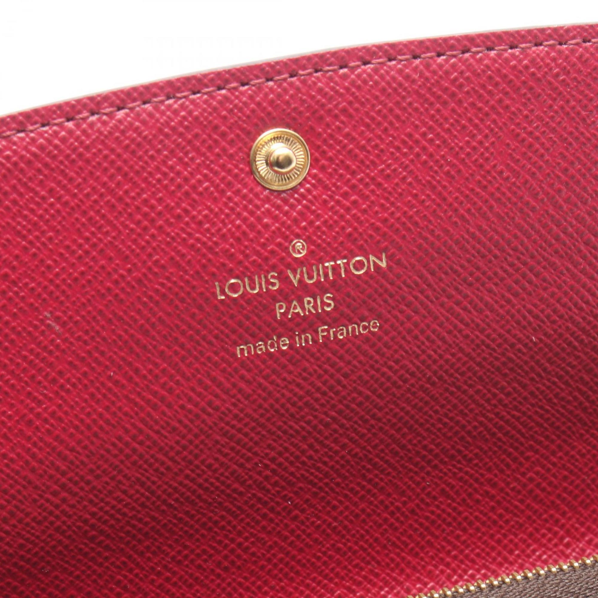 Louis Vuitton Brown Fuchsia Monogram Pink Monogram Leather Long Wallet (Bi-Fold) (Pre-Owned)