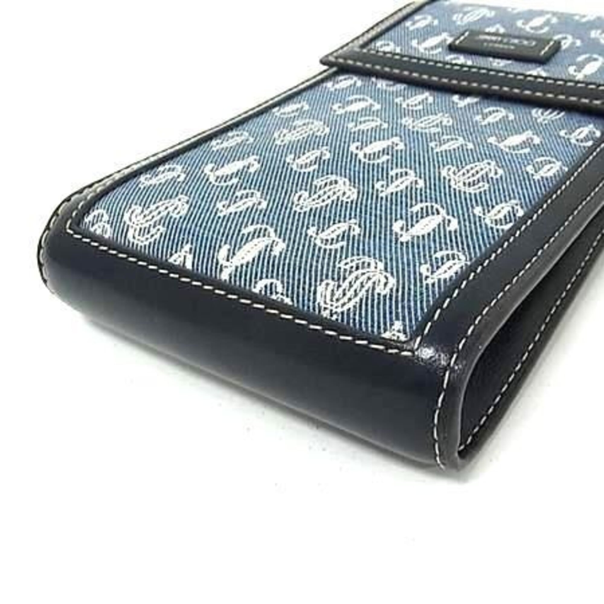 Jimmy Choo Blue Navy Leather Denim Pochette Shoulder Bag (Pre-Owned)