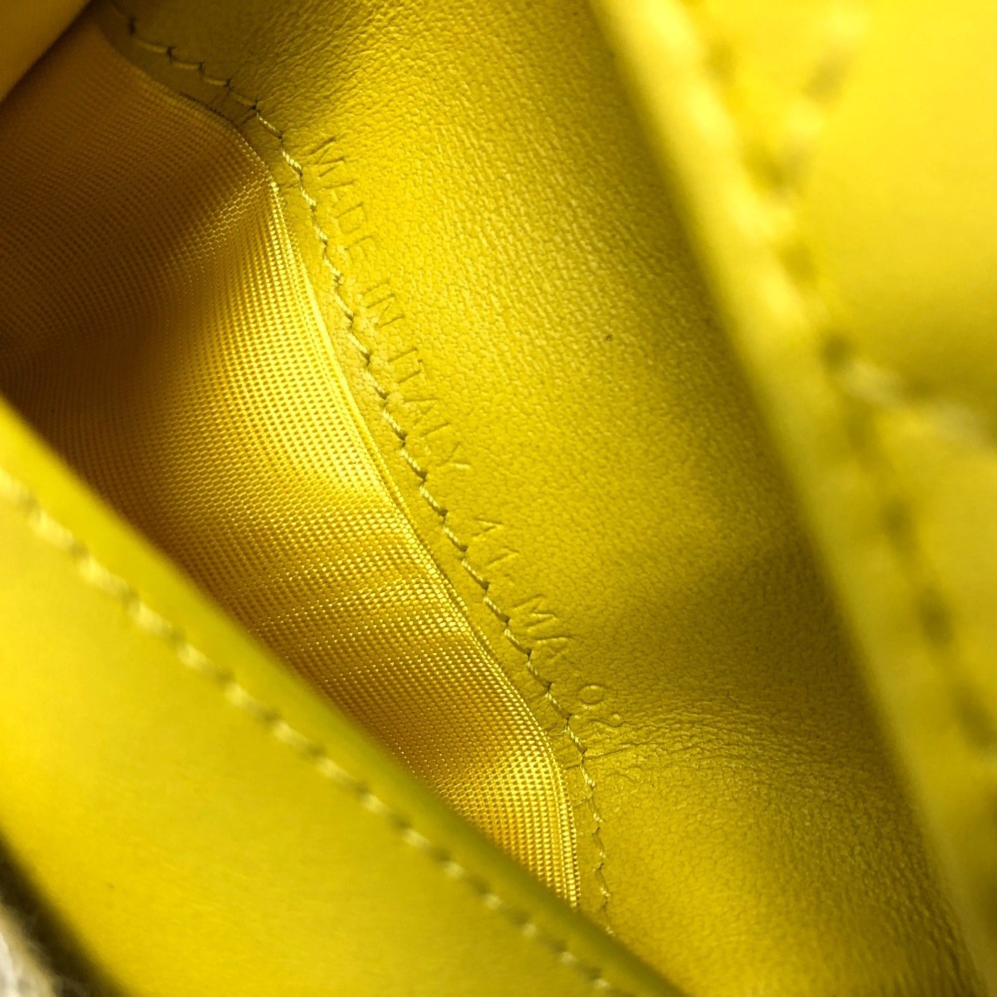 Christian Dior Lady Dior Yellow Leather Wallet (Tri-Fold) (Pre-Owned)
