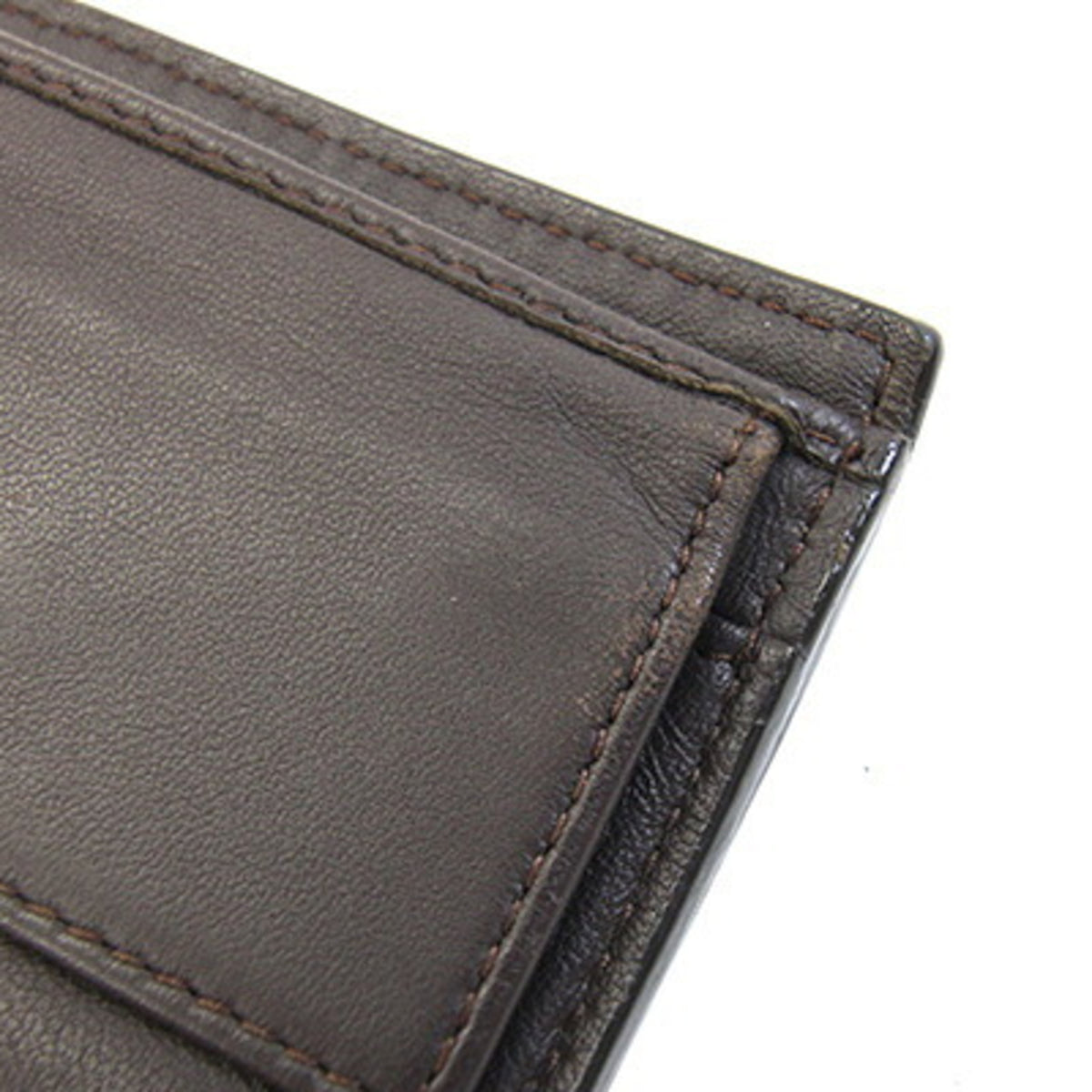 Bottega Veneta Dark Brown Leather Wallet (Bi-Fold) (Pre-Owned)
