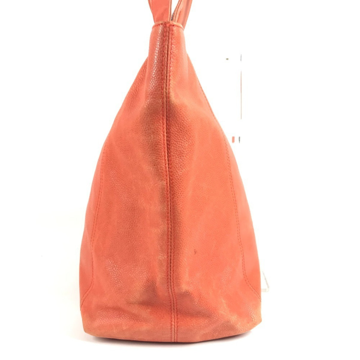 Chanel Orange Grained Calfskin Shoulder Bag Tote Bag (Pre-Owned)