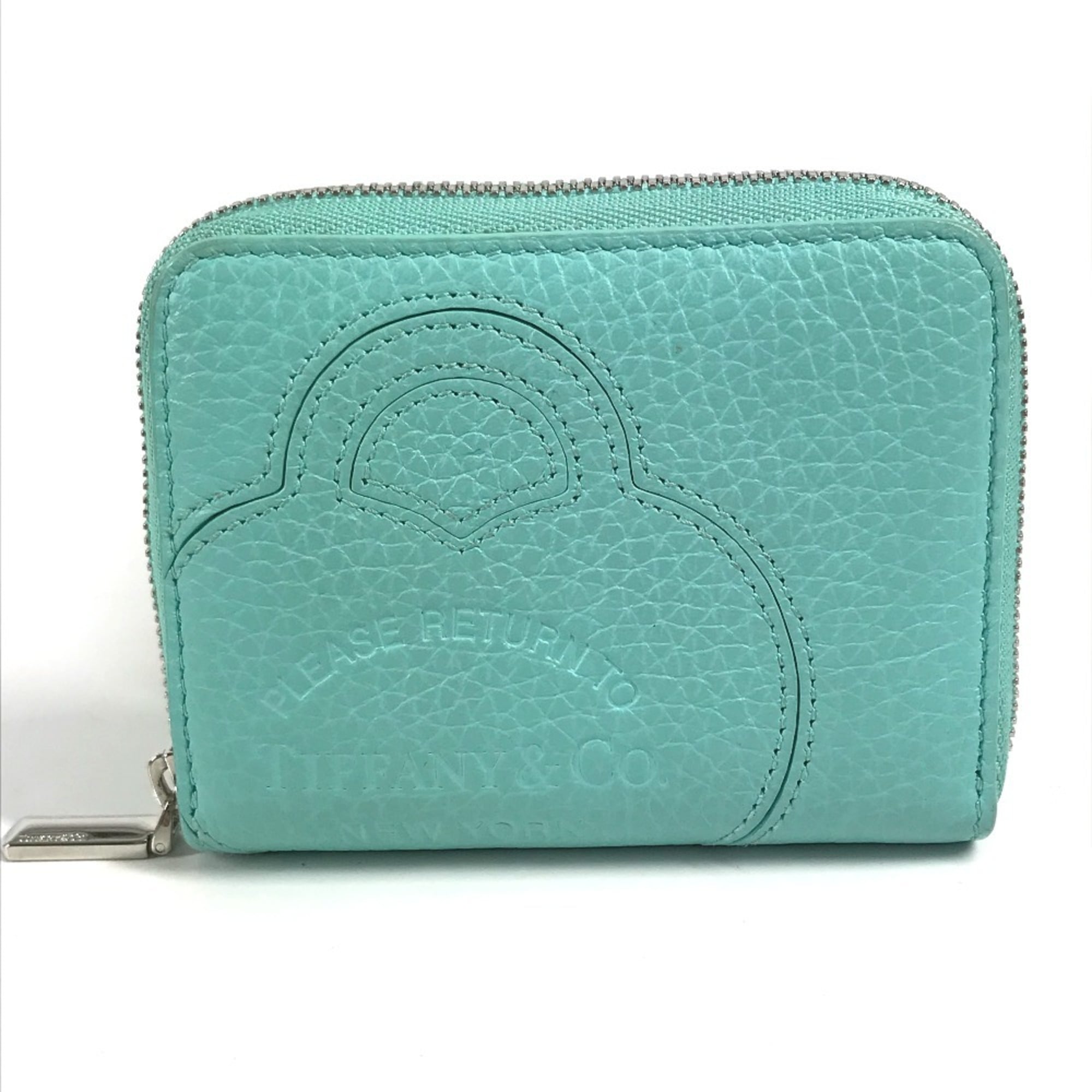 Tiffany Blue Leather Coin Purse/Coin Case (Pre-Owned)